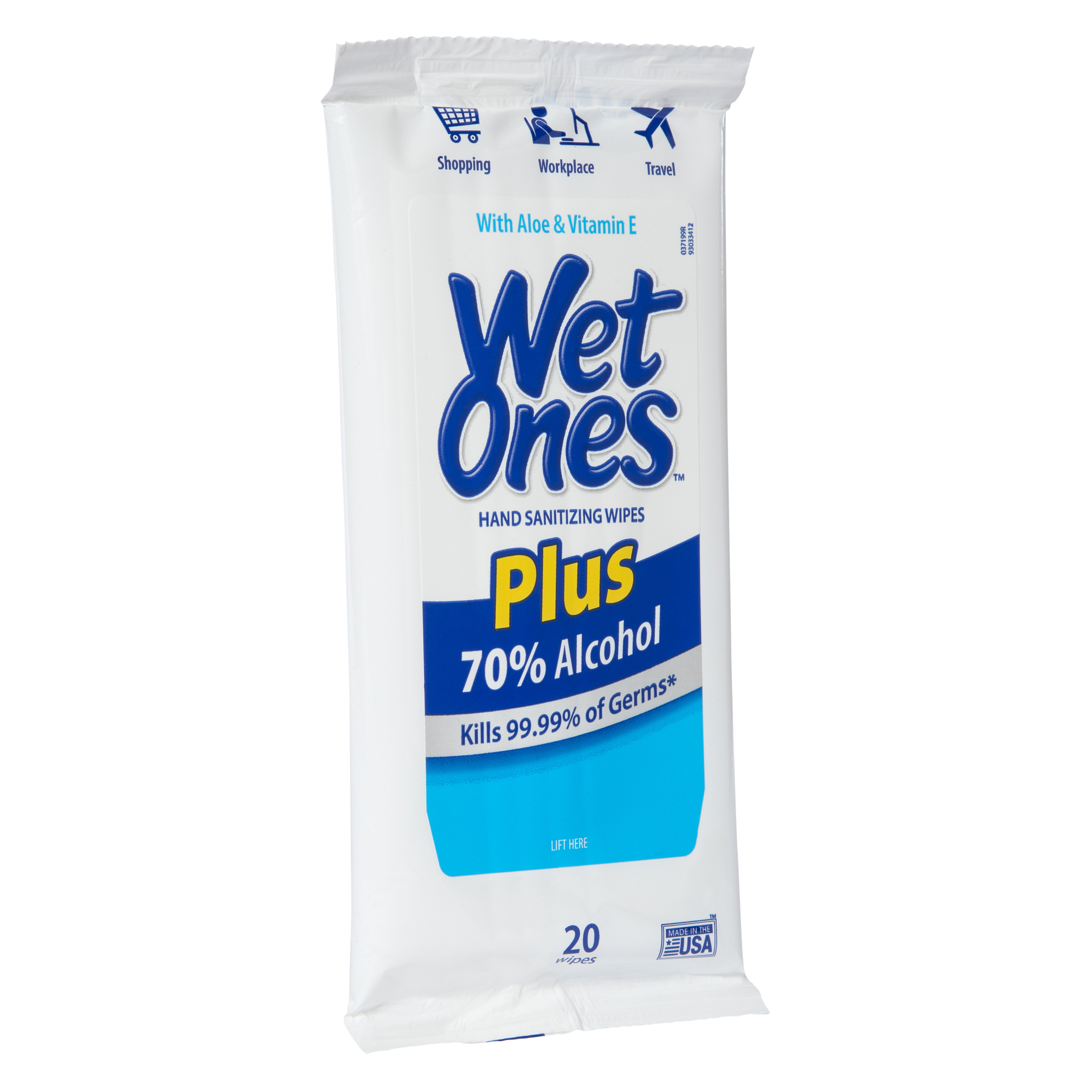 Wet Ones™ Plus 70% Alcohol Hand Sanitizing Wipes 20-Count