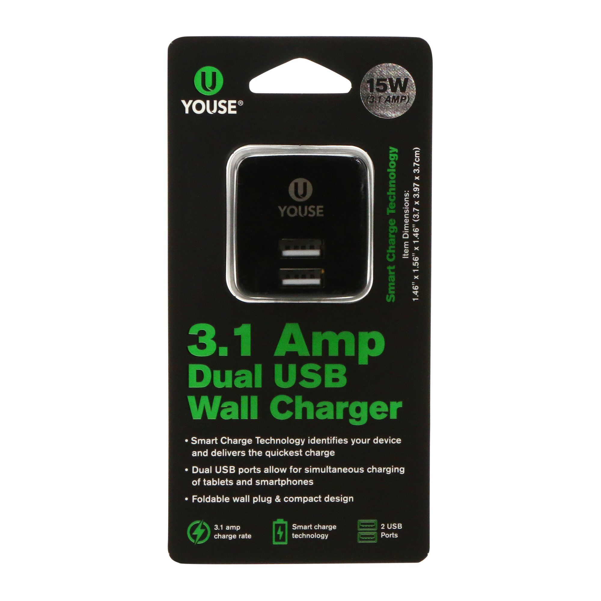 Dual USB Wall Charger 3.1 Amp