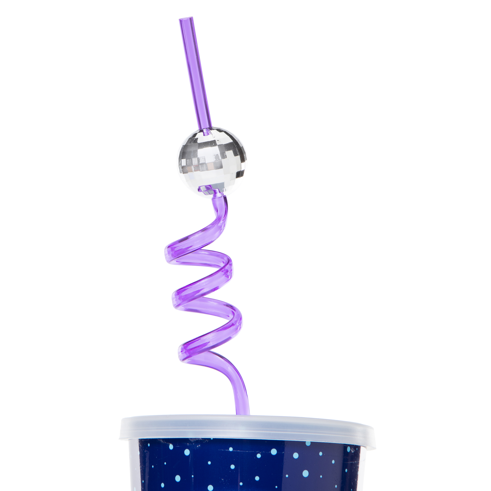 New Year's Party Tumbler With Disco Ball Straw