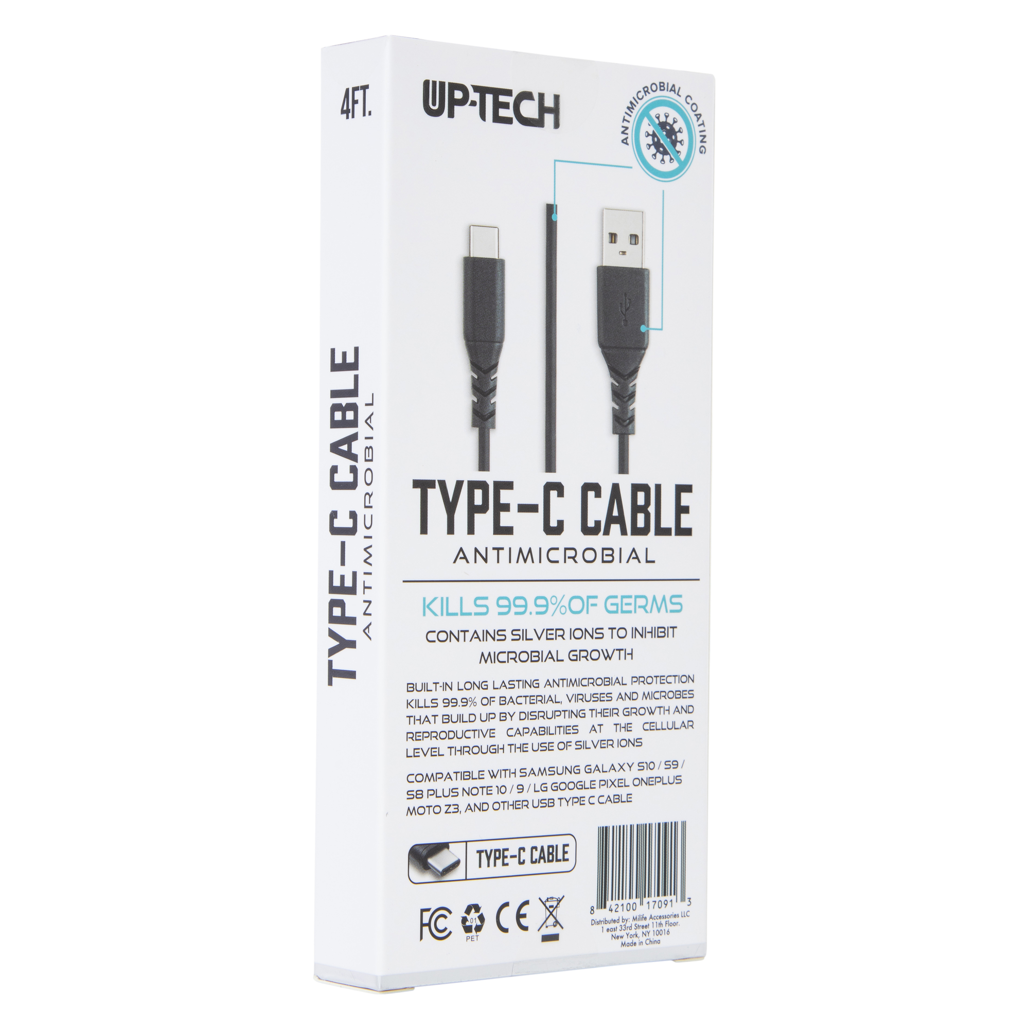 4ft Antimicrobial USB-C Cable
