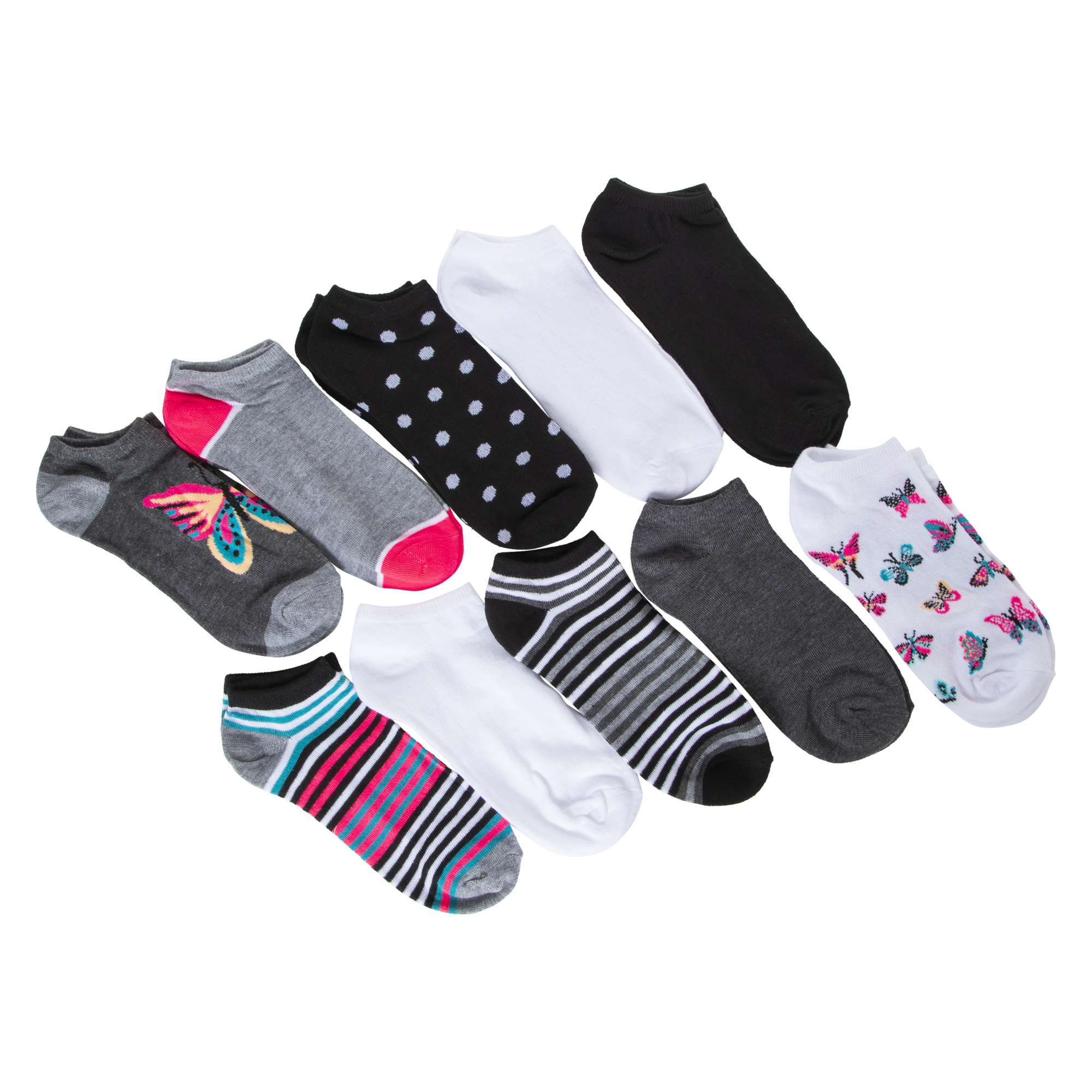 Low-Cut Ankle Socks 10-Pack - Butterflies
