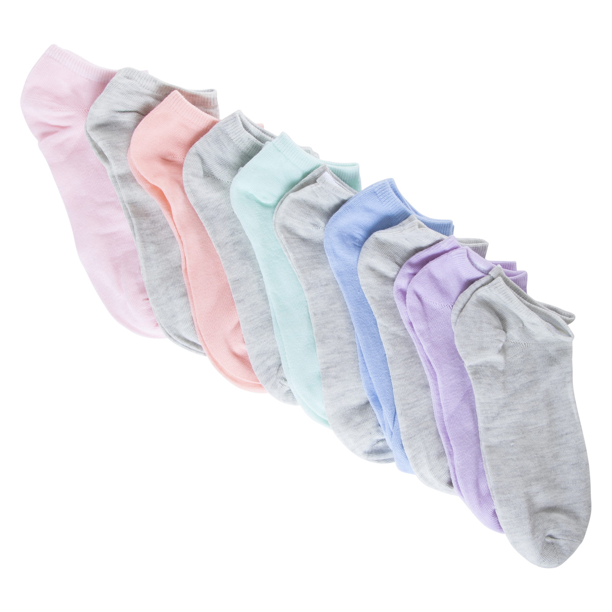 Ladies Pastel Low-Cut Socks 10-Pack