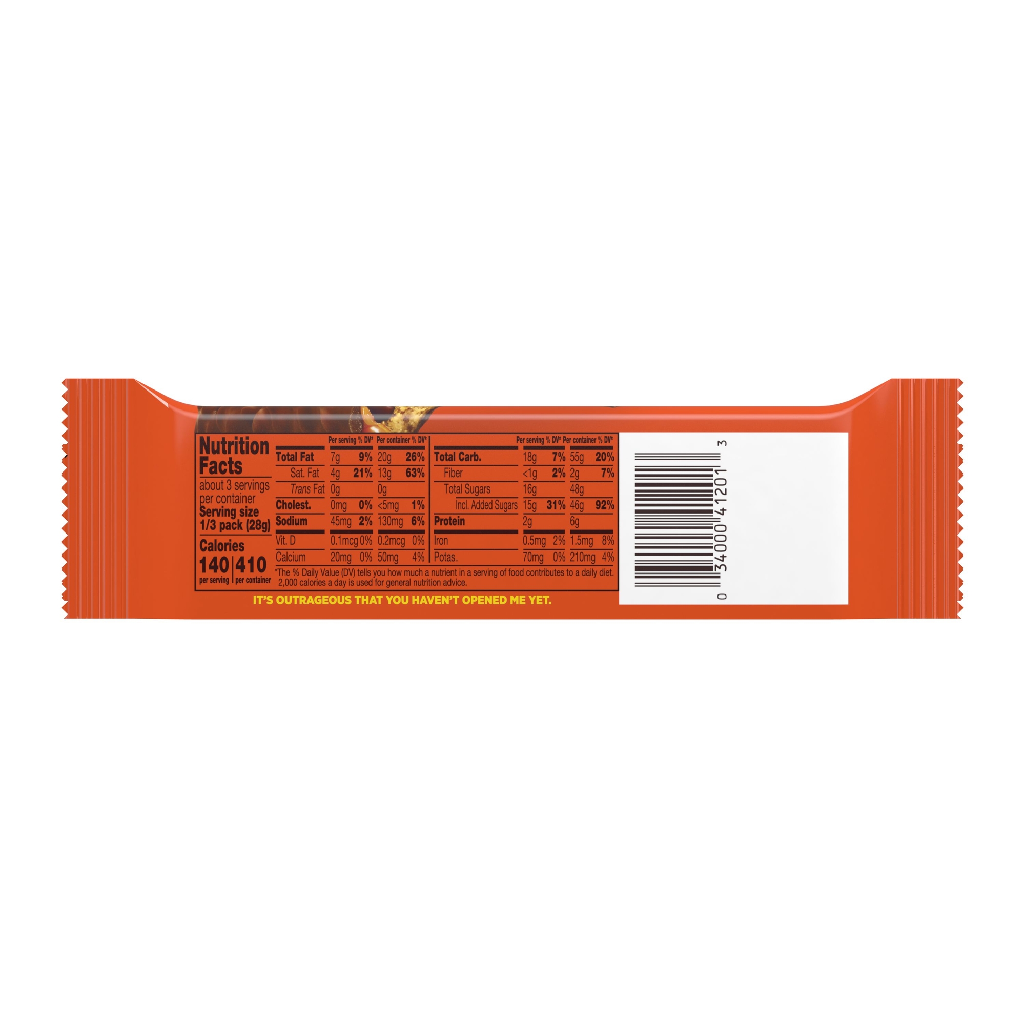 Reese's Outrageous! King Size Candy Bar 2.95oz