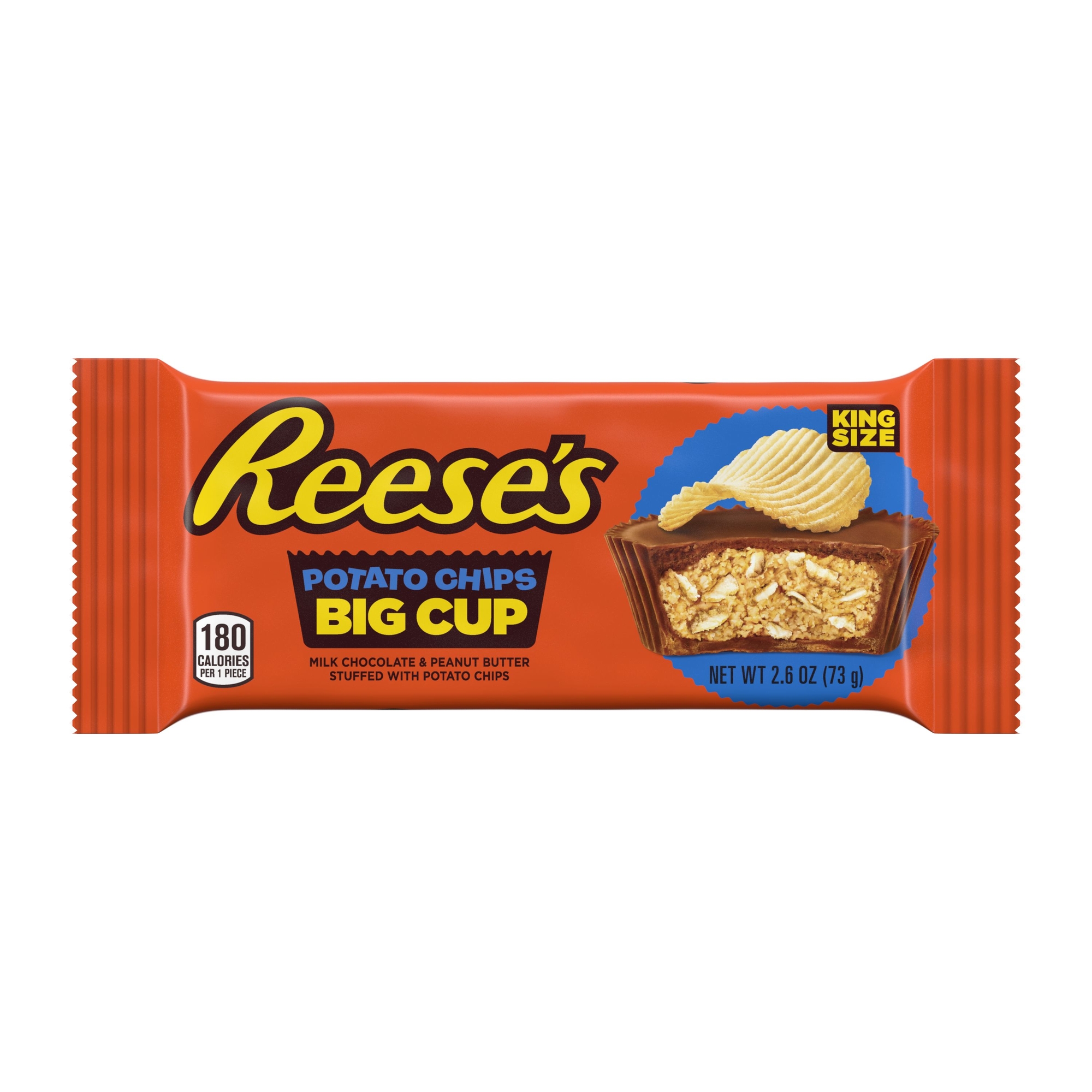 Reese's Big Cup With Potato Chips King Size Peanut Butter Cups 2.6oz