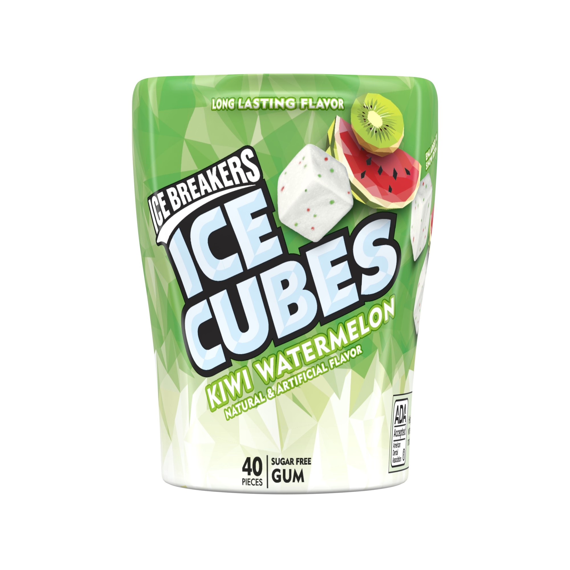 Ice Breakers Ice Cubes Kiwi Watermelon Sugar Free Gum 40 Pieces
