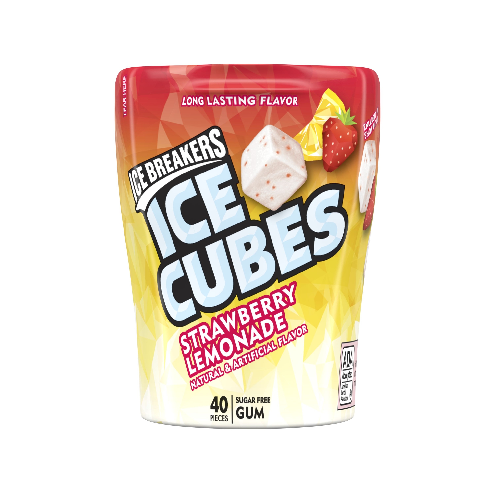 Ice Breakers Ice Cubes Strawberry Lemonade Sugar Free Gum 40 Pieces