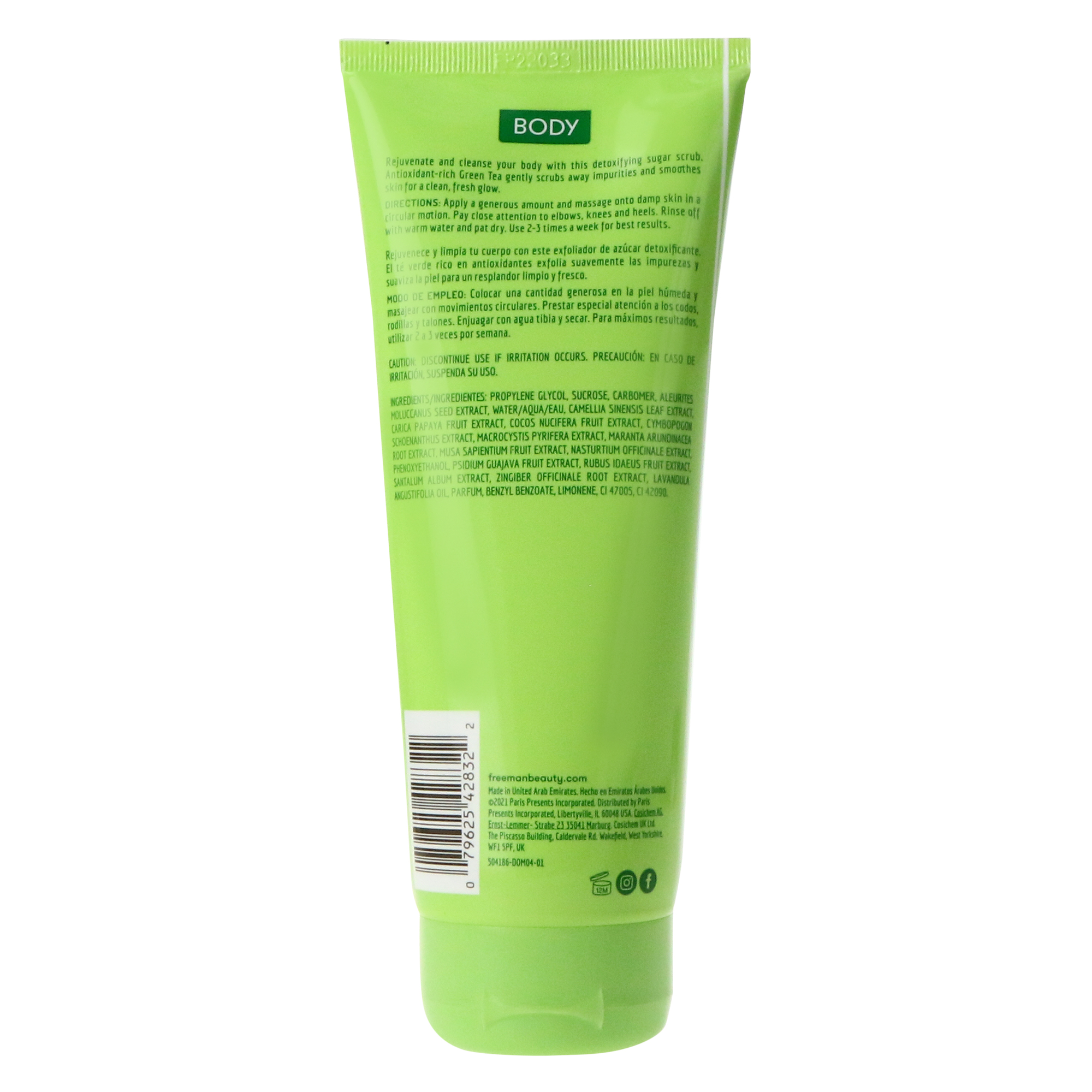 Freeman® Deep Cleansing Green Tea Body Sugar Scrub 6oz