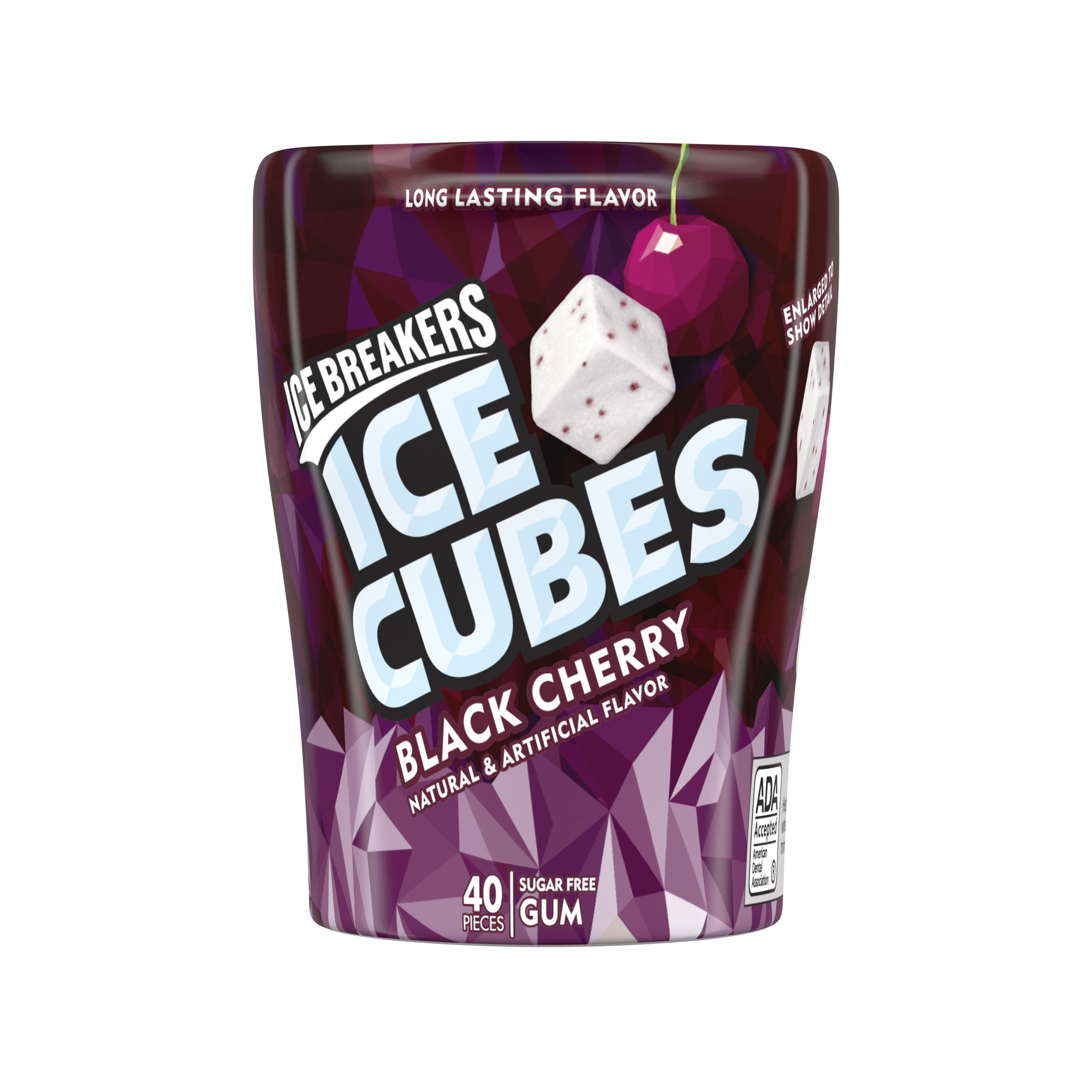 Ice Breakers Ice Cubes Black Cherry Sugar Free Gum 40 Pieces