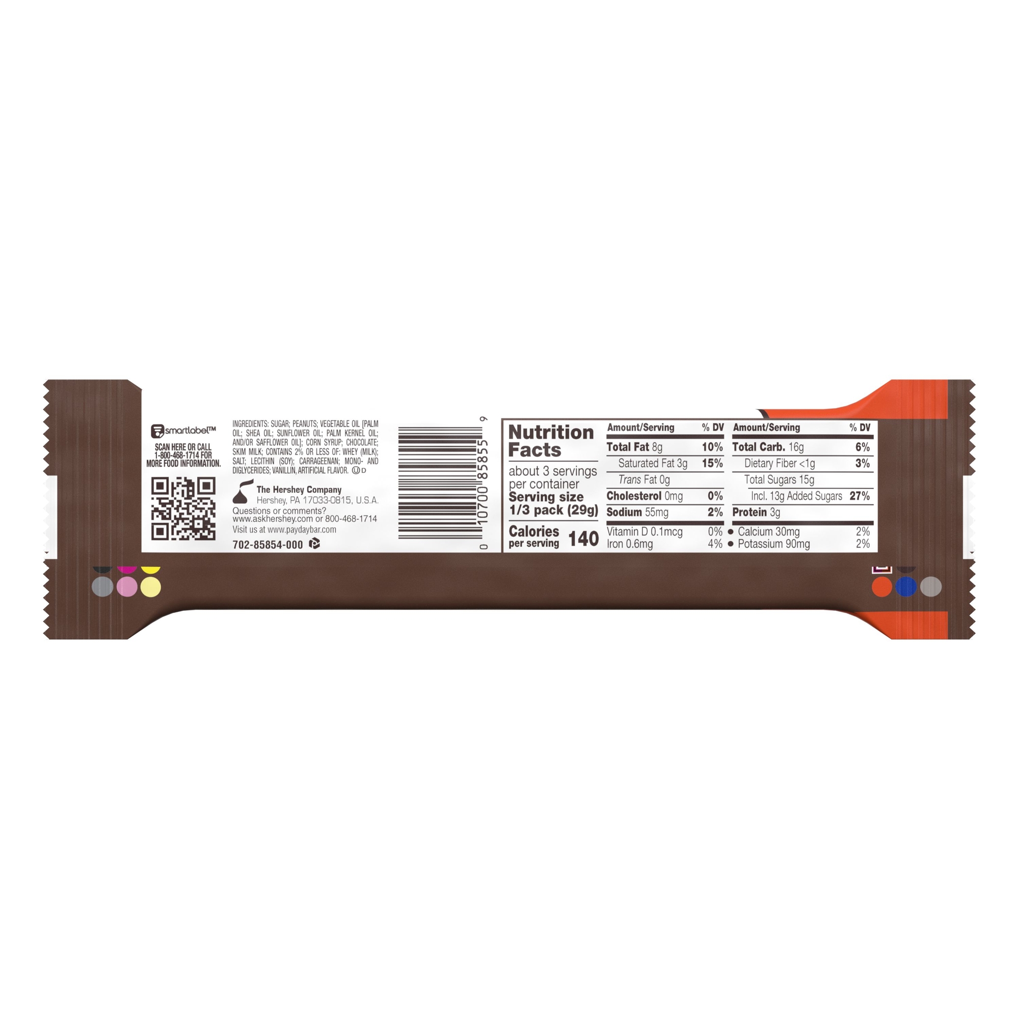 Payday Chocolatey Covered Peanut & Caramel King Size Candy Bar 3.1oz
