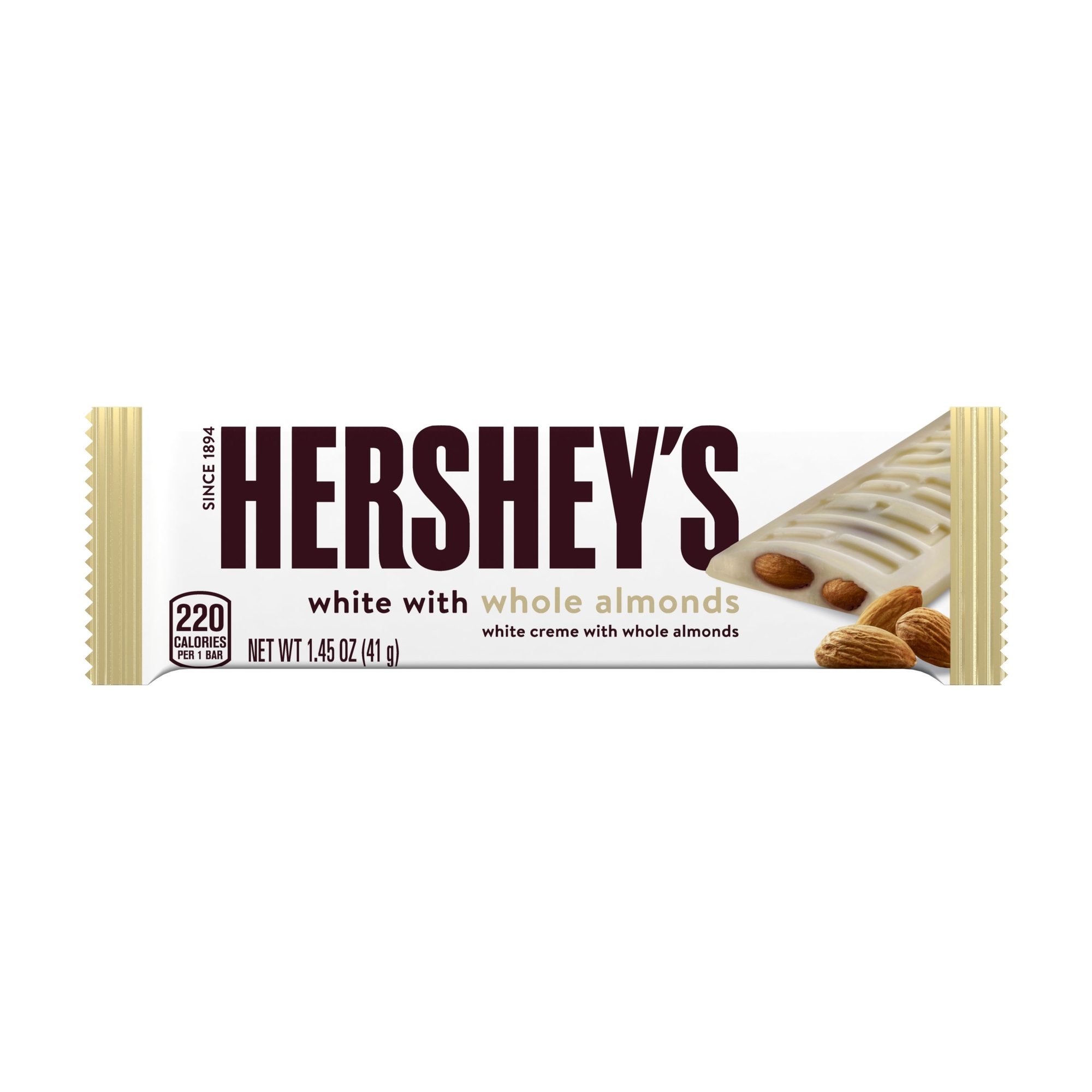 Hershey's White With Whole Almonds Candy Bar 1.45oz