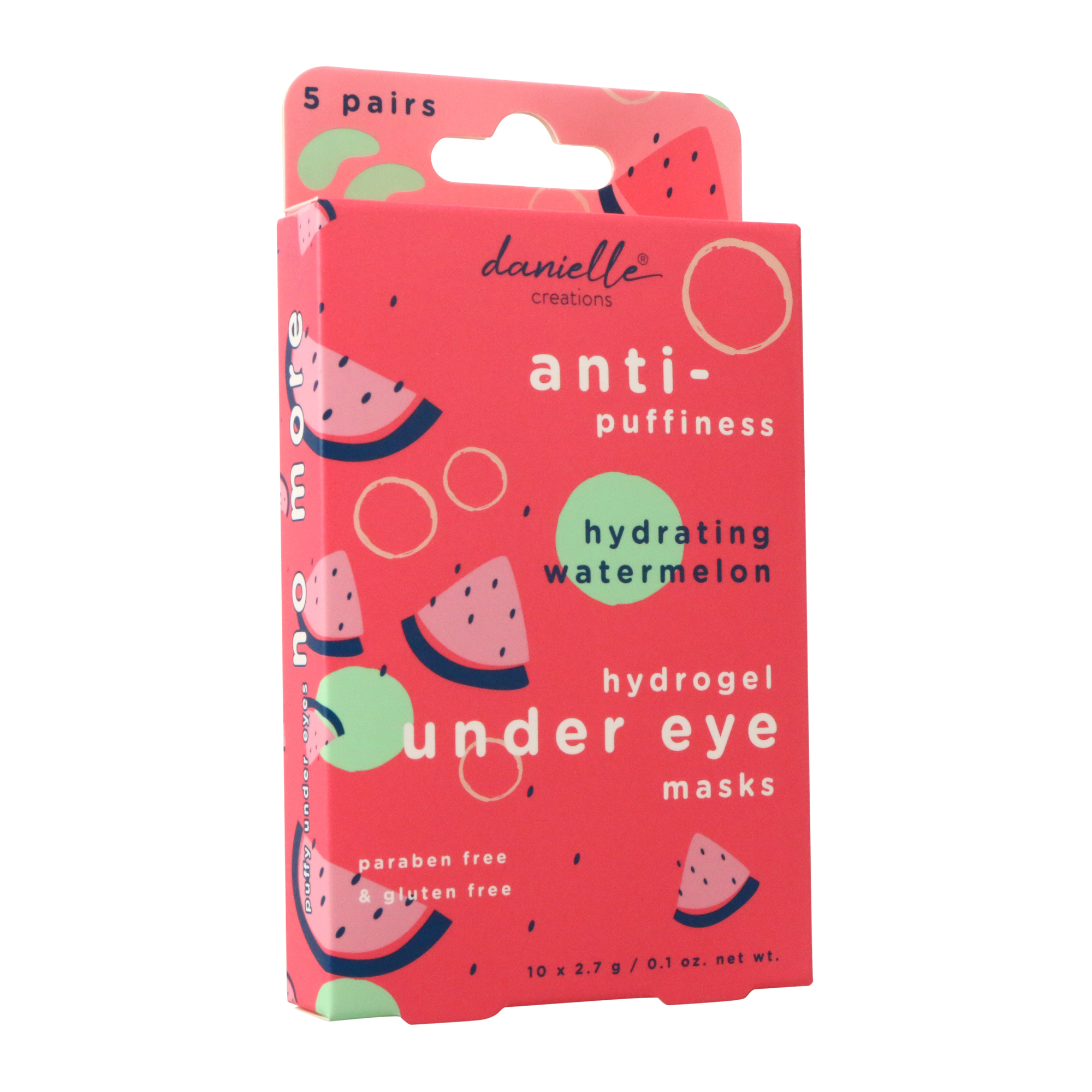 Danielle® Hydrogel Under-Eye Masks - Hydrating Watermelon, 5 Pairs