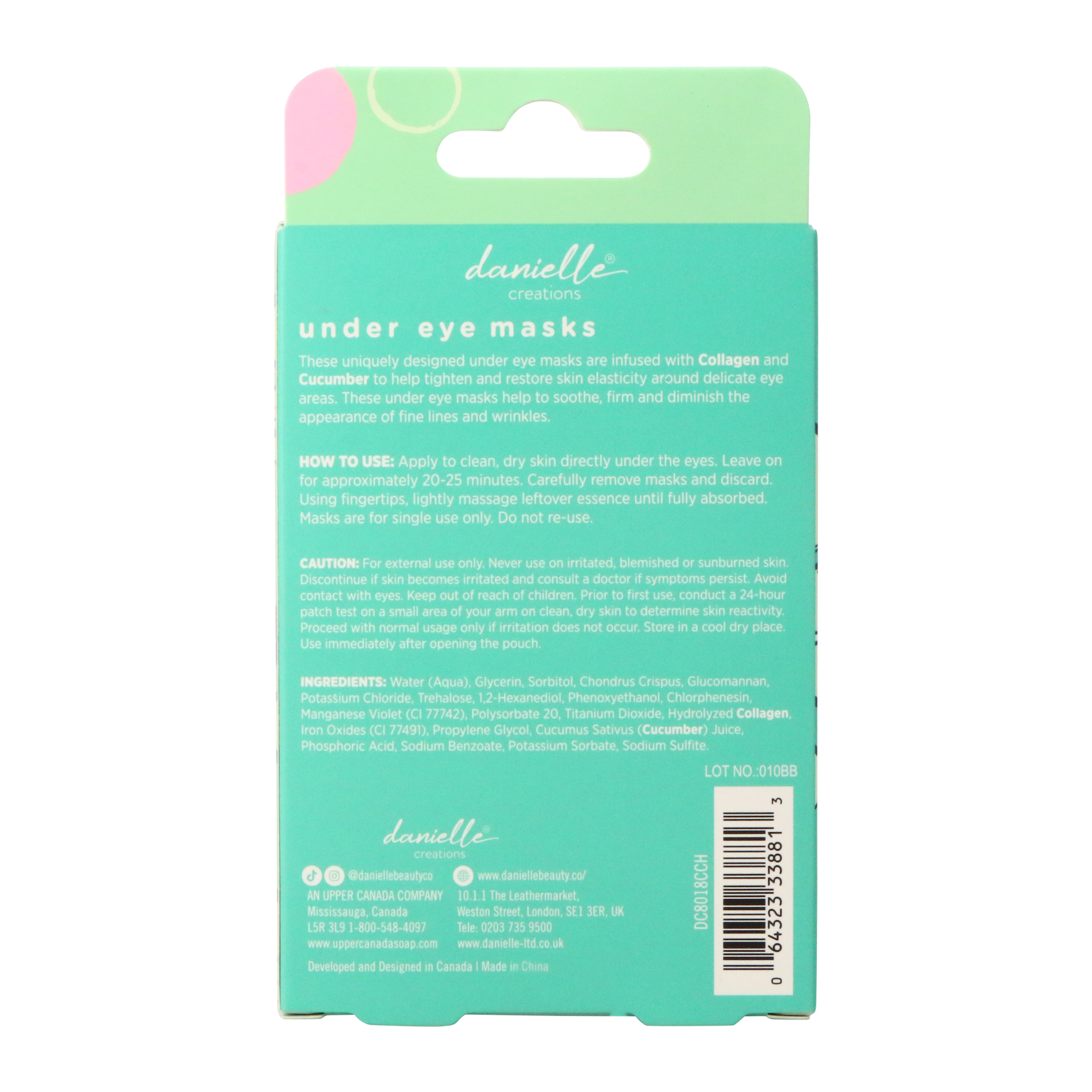 Danielle® Hydrogel Under-Eye Masks - Collagen + Cucumber, 5 Pairs