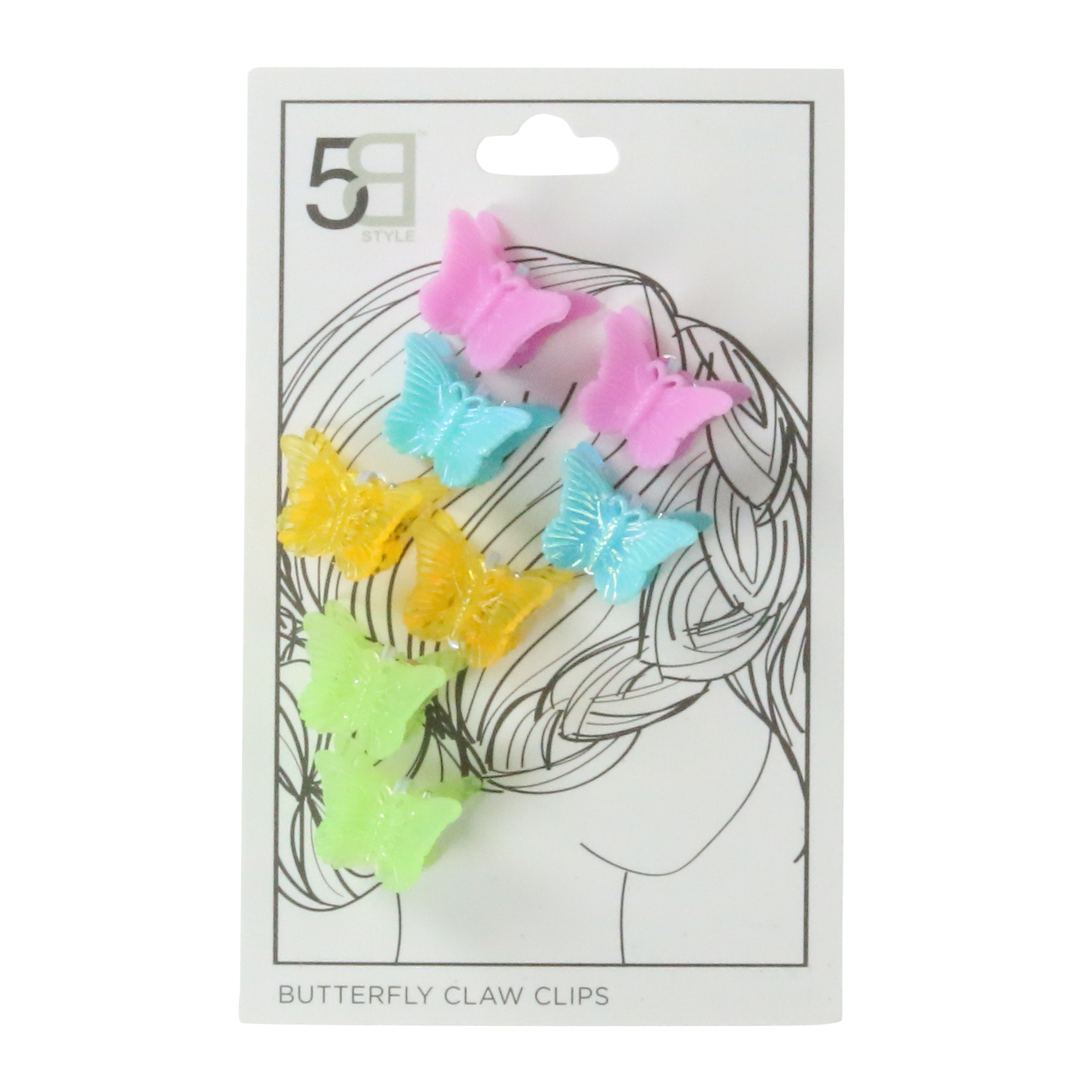 Mini Butterfly Claw Hair Clips 8-Pack
