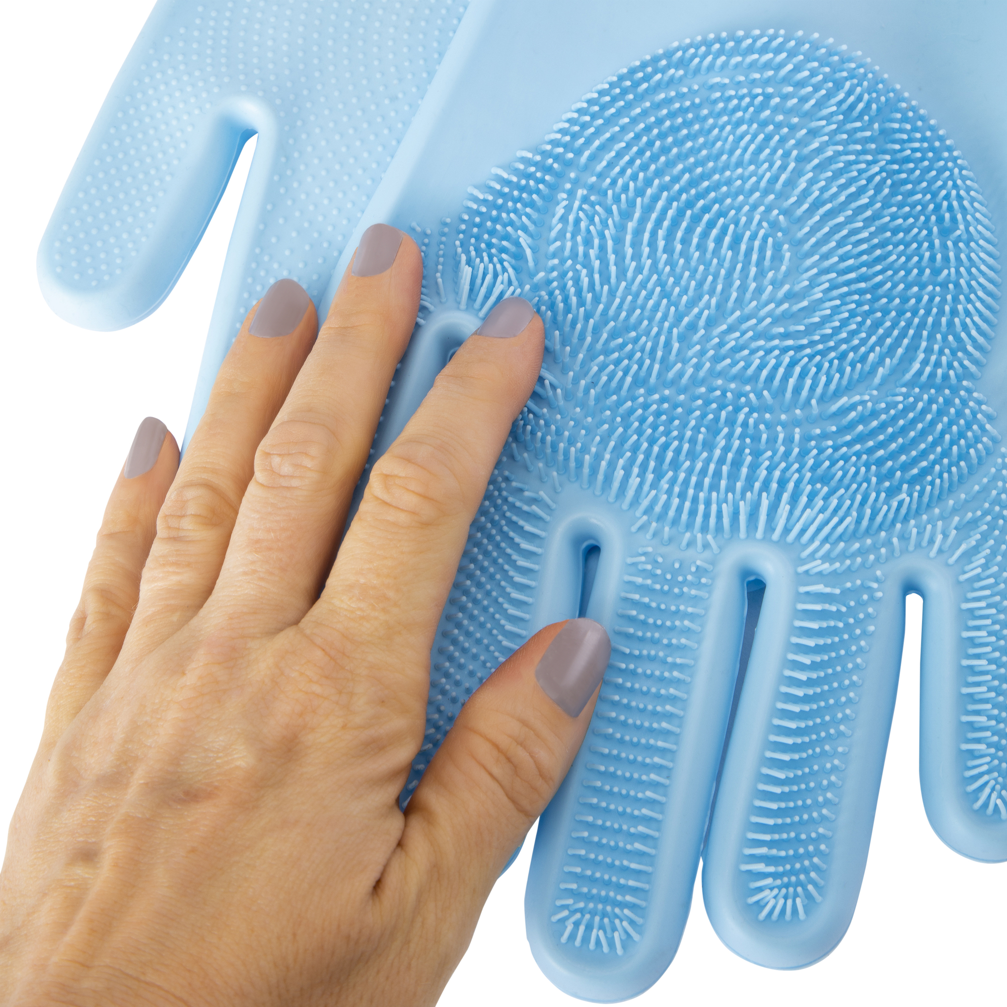 Silicone Cleaning Gloves With Scrubbers, 1 Pair