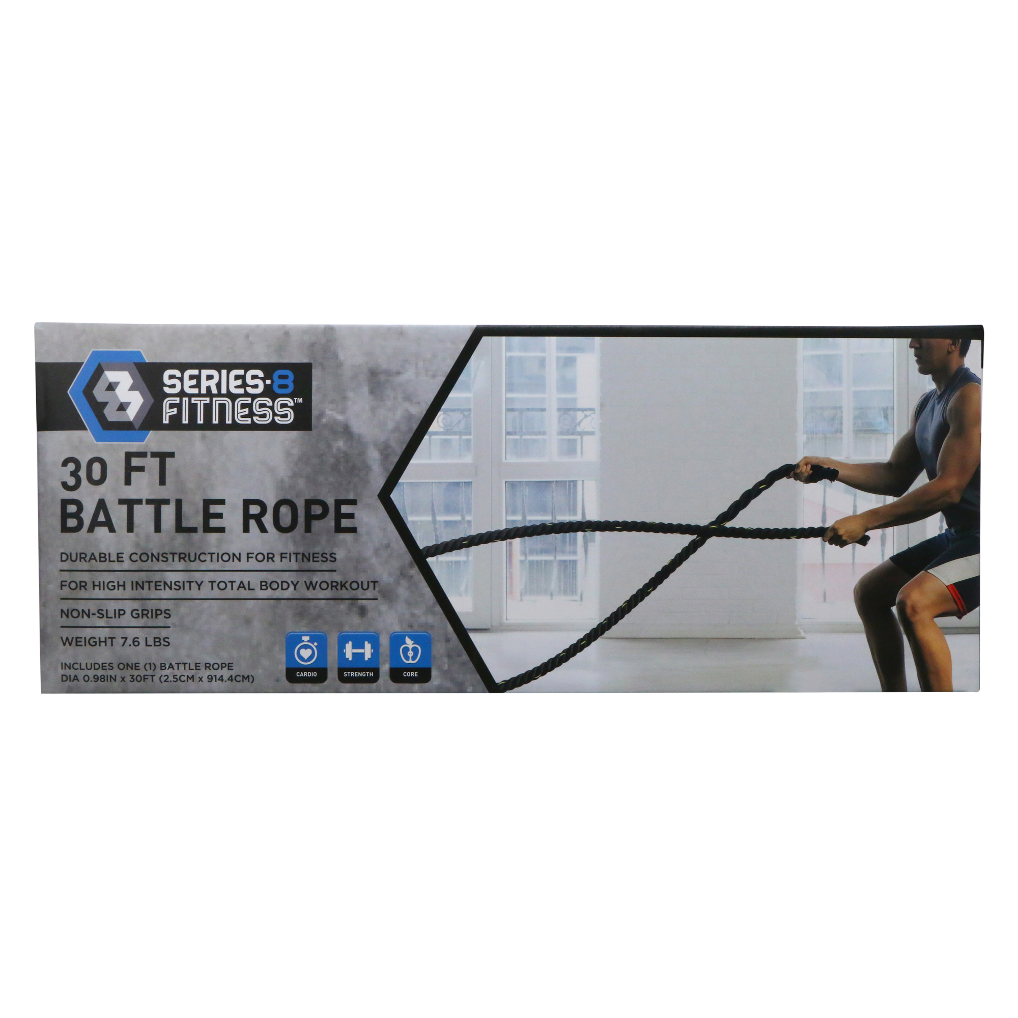 Series-8 Fitness™ 30ft Battle Rope, 7.6lbs