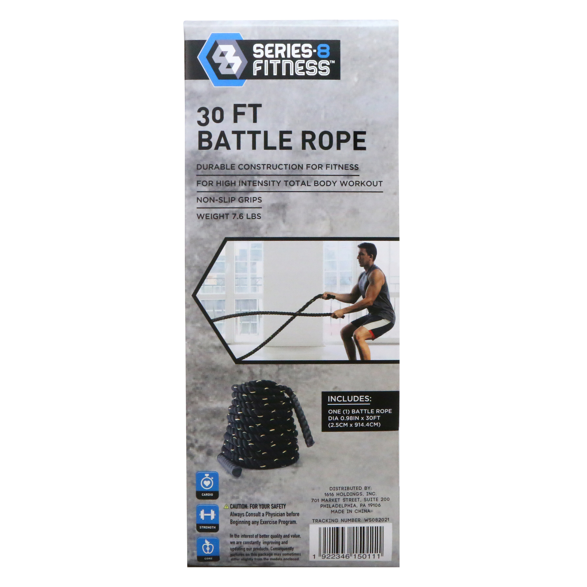 Series-8 Fitness™ 30ft Battle Rope, 7.6lbs