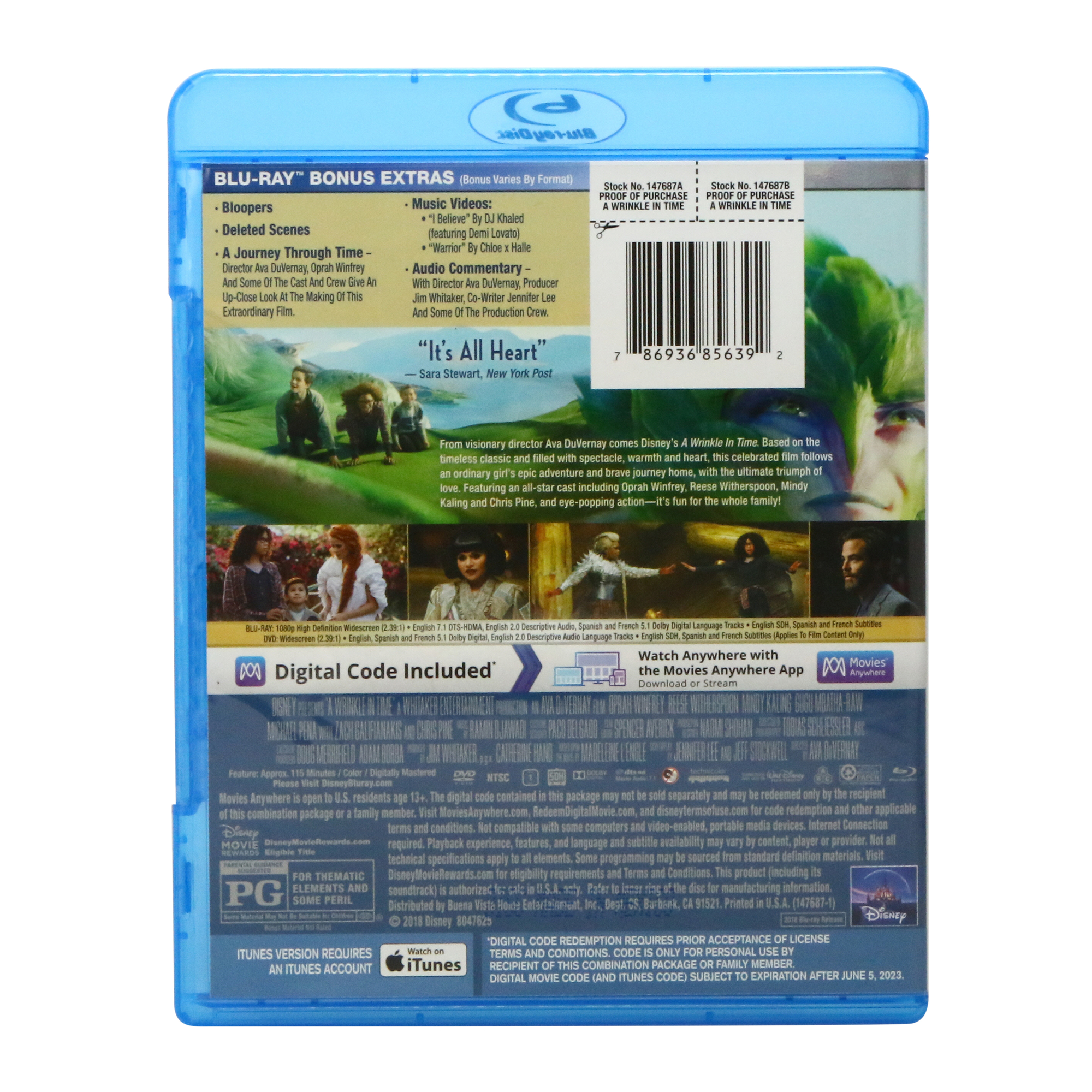 Disney A Wrinkle in Time™ Blu-Ray Dvd