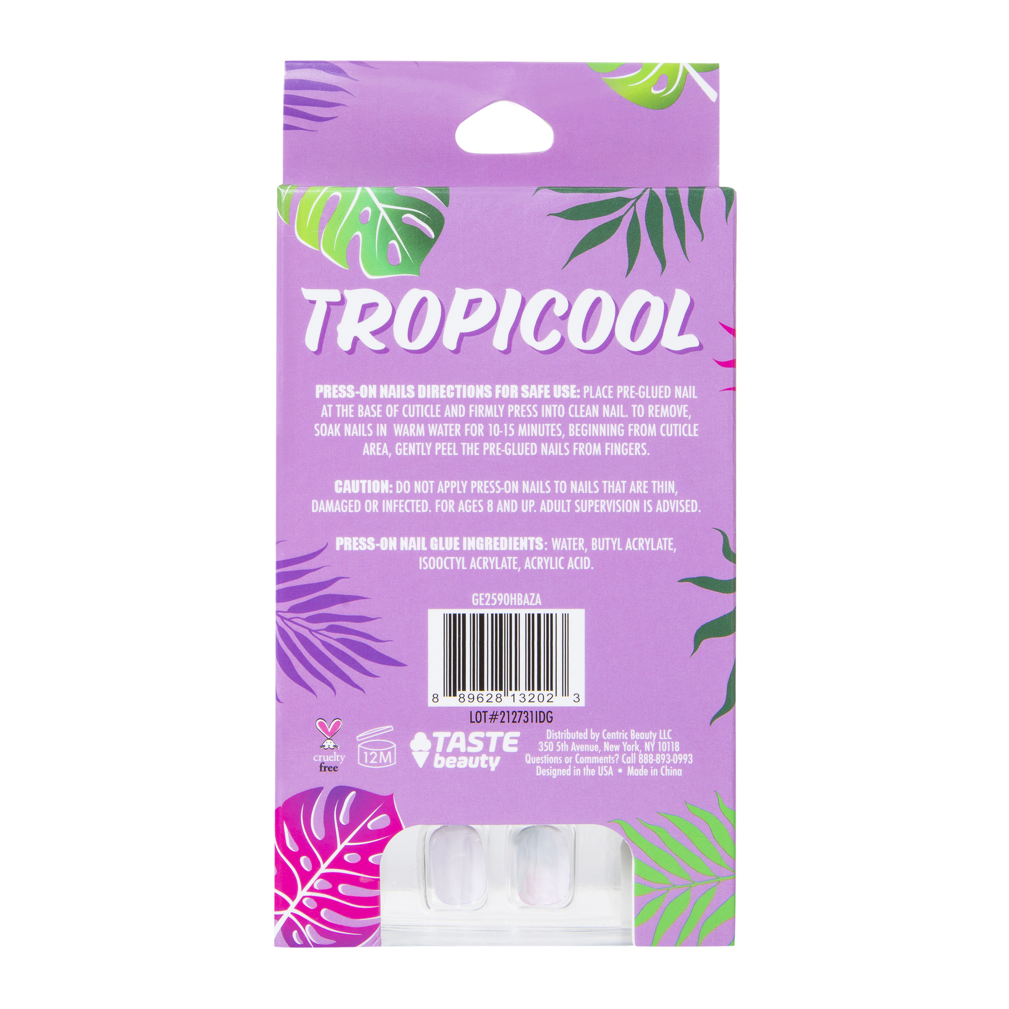 Tropicool Press-On Nails 18-Piece Set