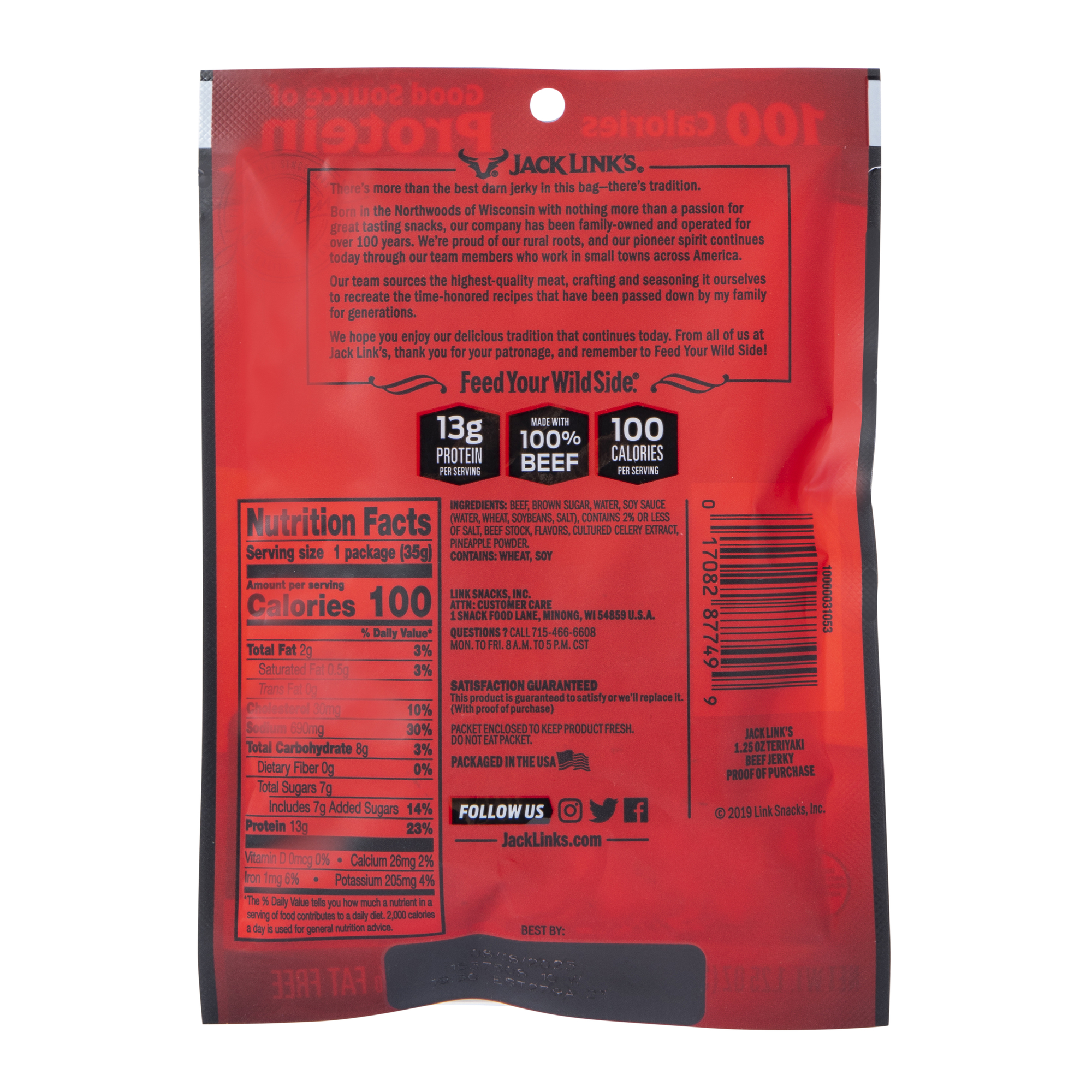 Jack Link's® Teriyaki Beef Jerky 1.25oz