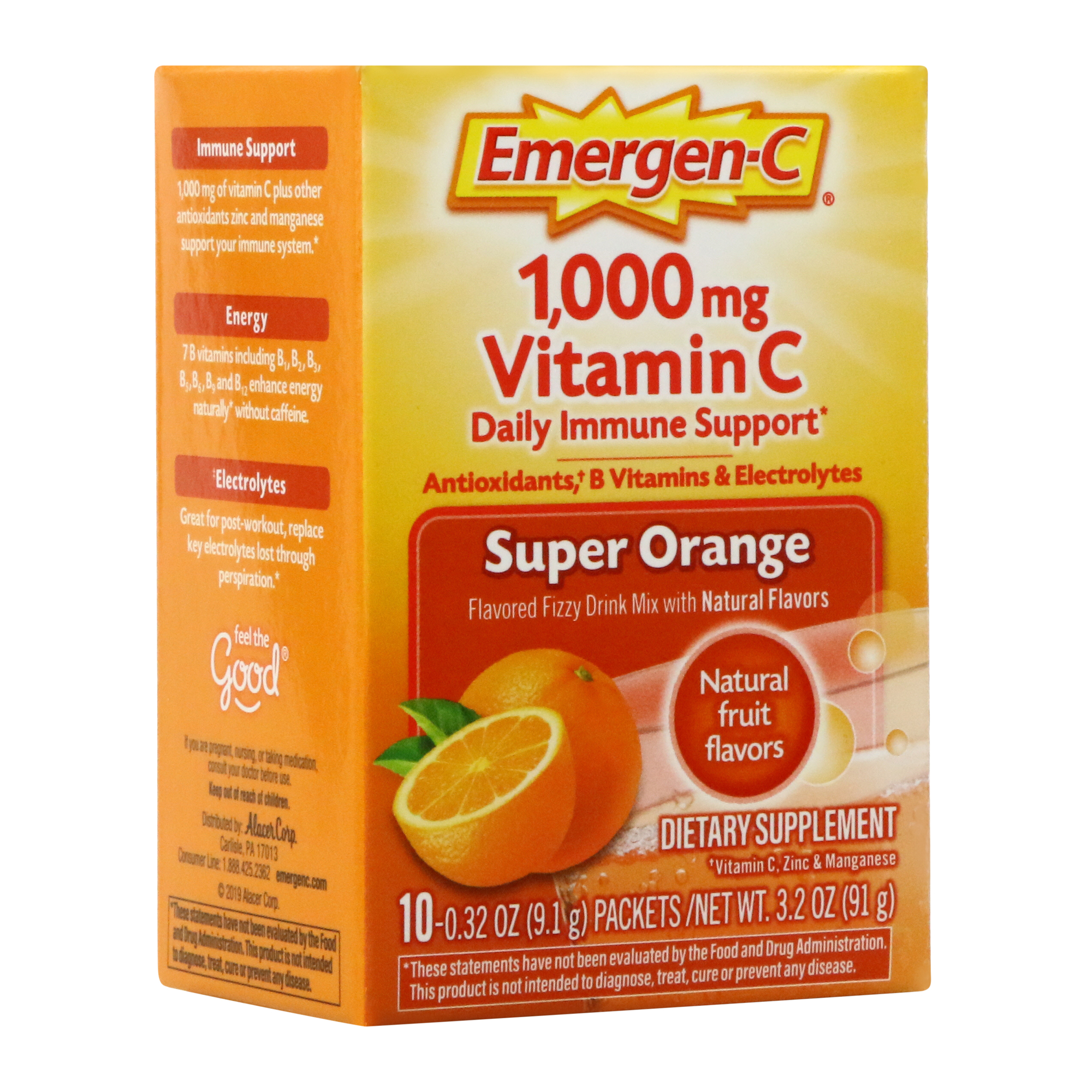 Emergen-C® Super Orange Daily Immune Support Drink Mix Packets 10-Count