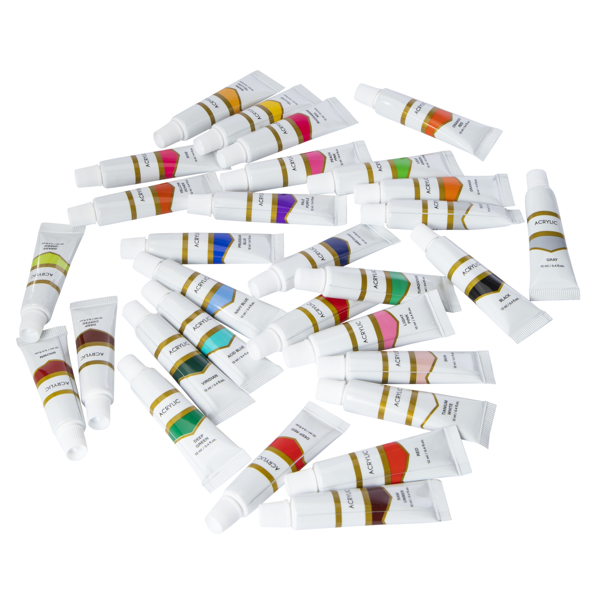 Premium Acrylic Paint Tubes 30-Count Set