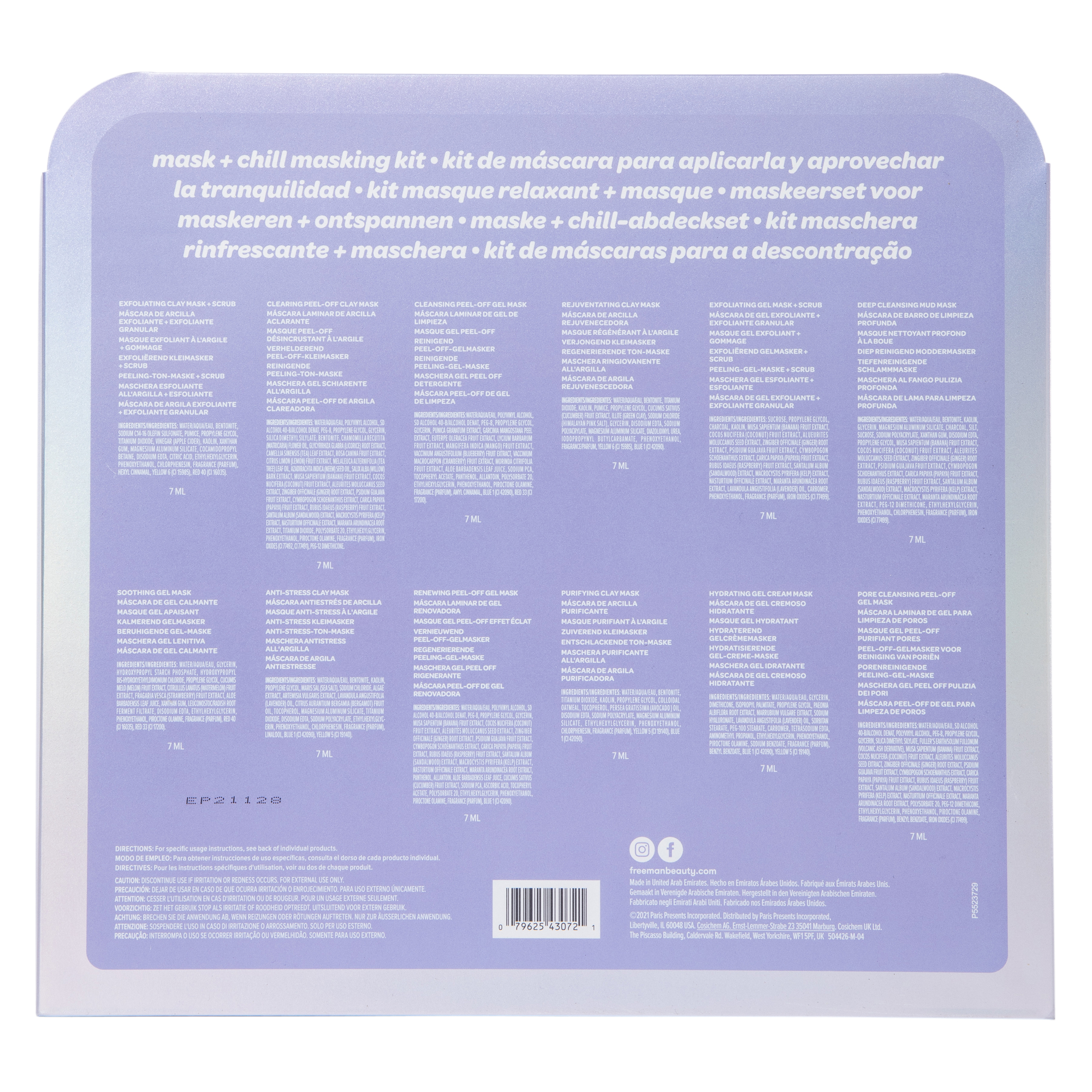 Freeman® Mask + Chill Self-Care Skincare Fridge 12-Piece