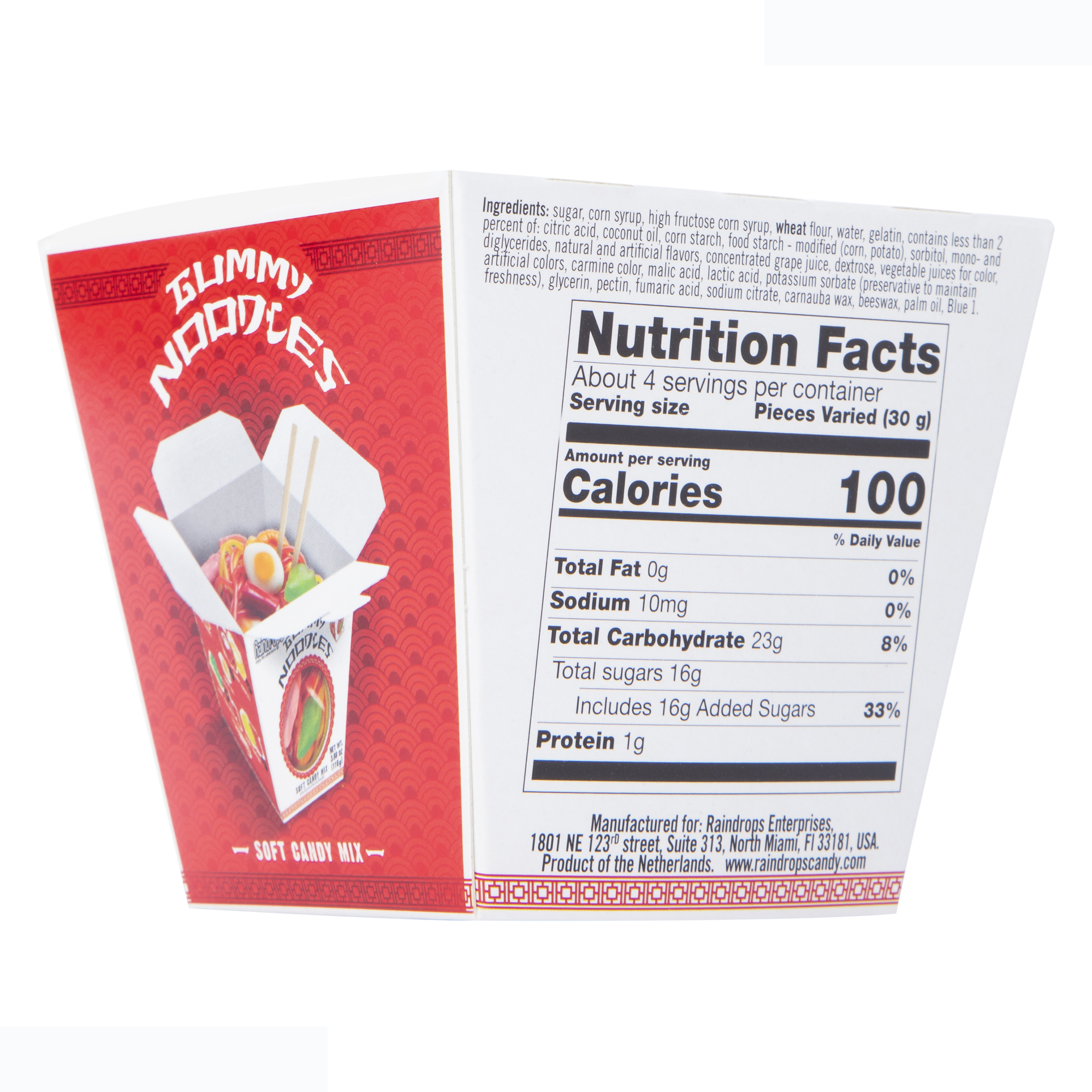 Raindrops® Gummy Candy Noodles Takeout Box 3.88oz