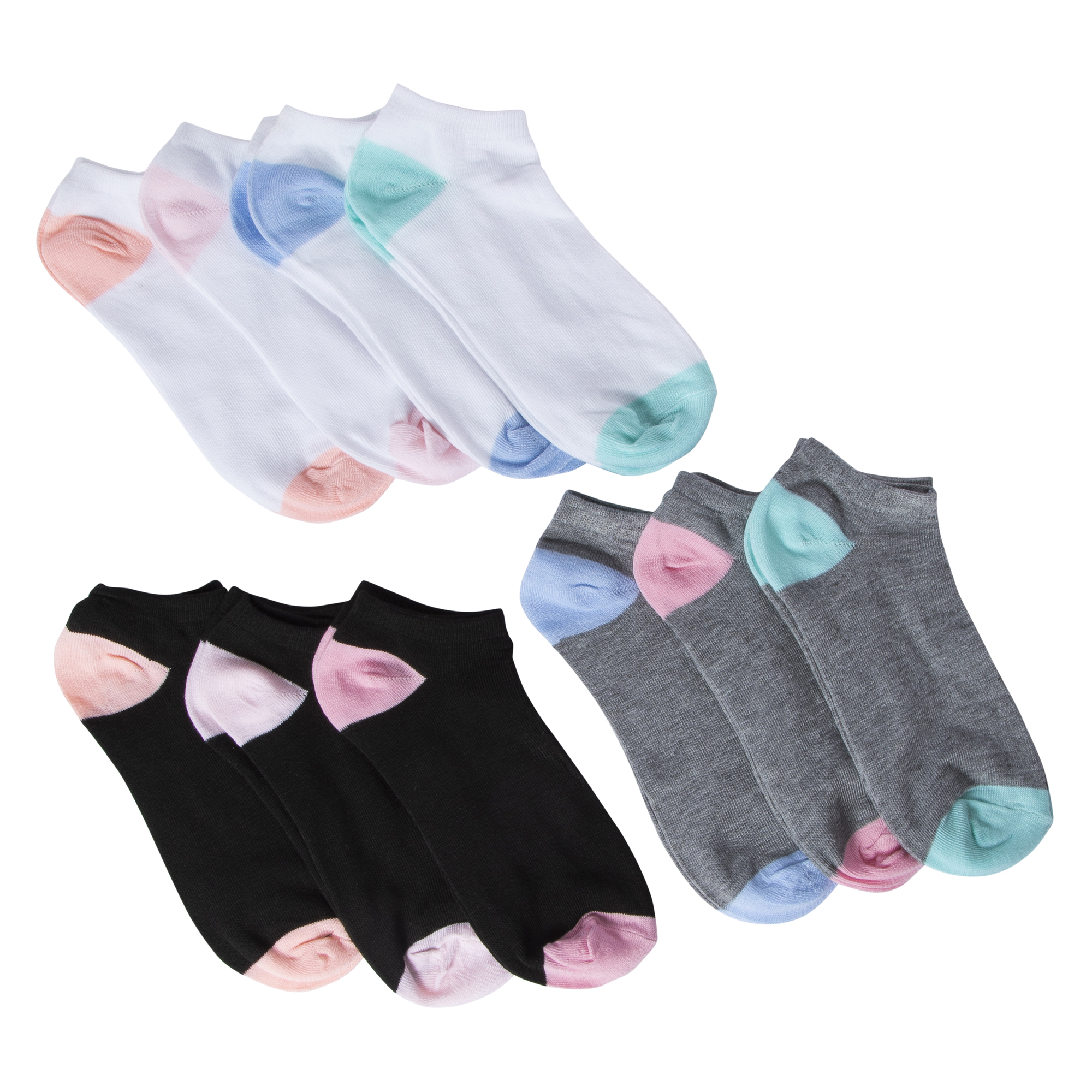 Ladies Ankle Socks, Assorted Colors 10-Pack