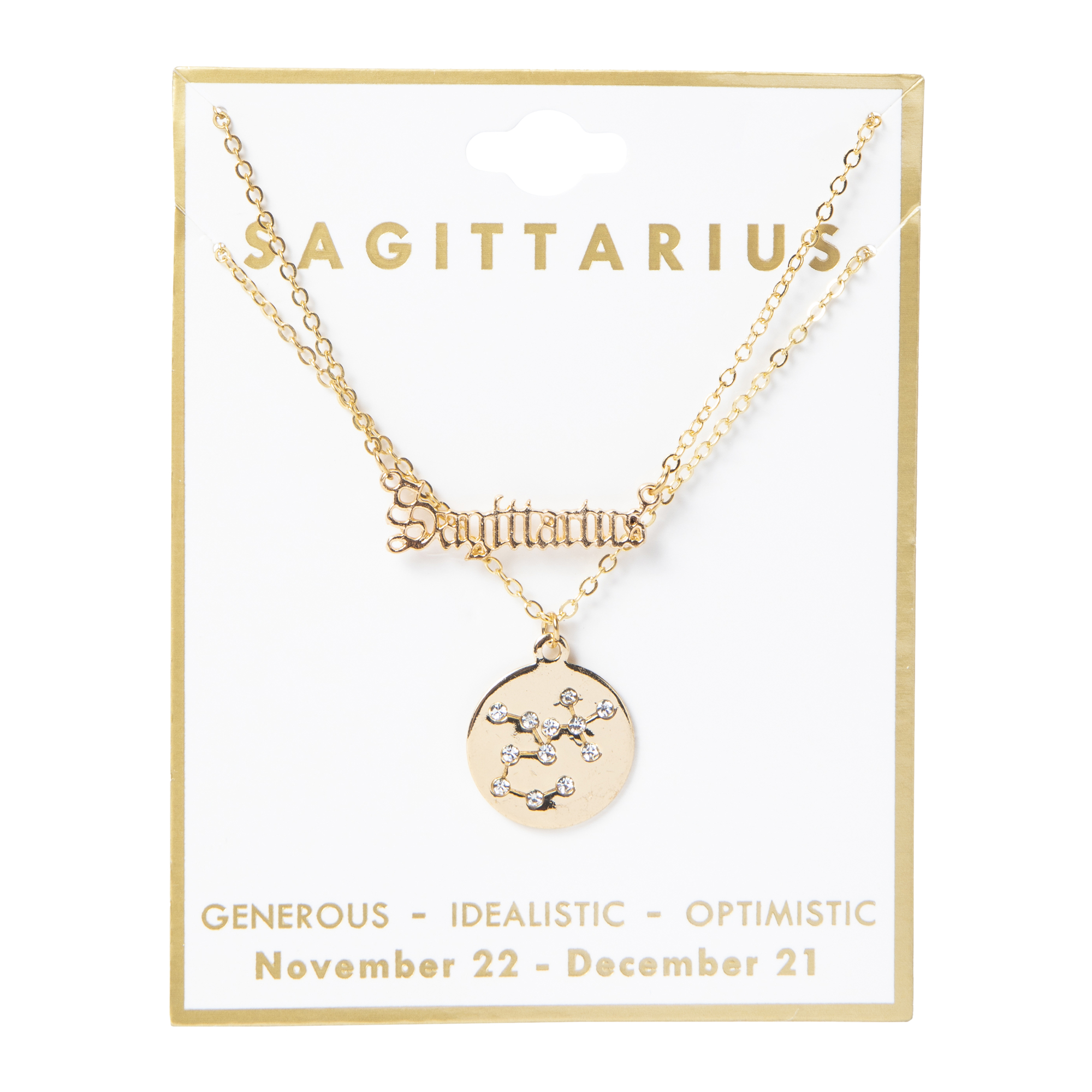 Layered Zodiac Necklace - Sagittarius
