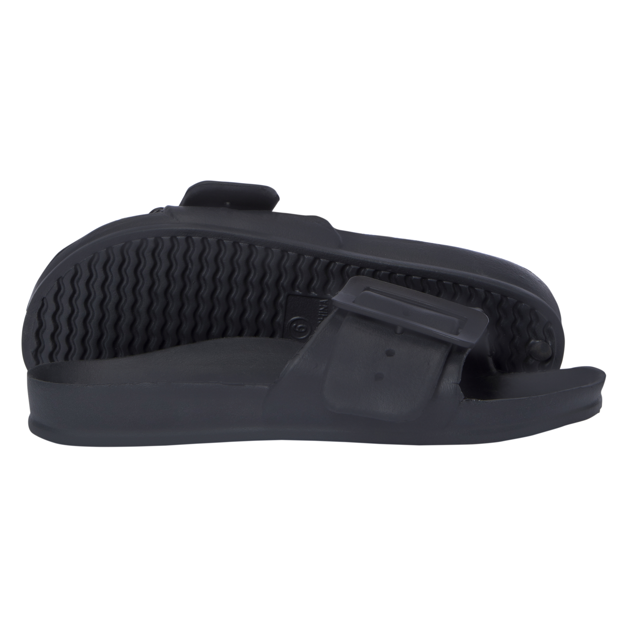 Black Eva Buckle Slide Sandals