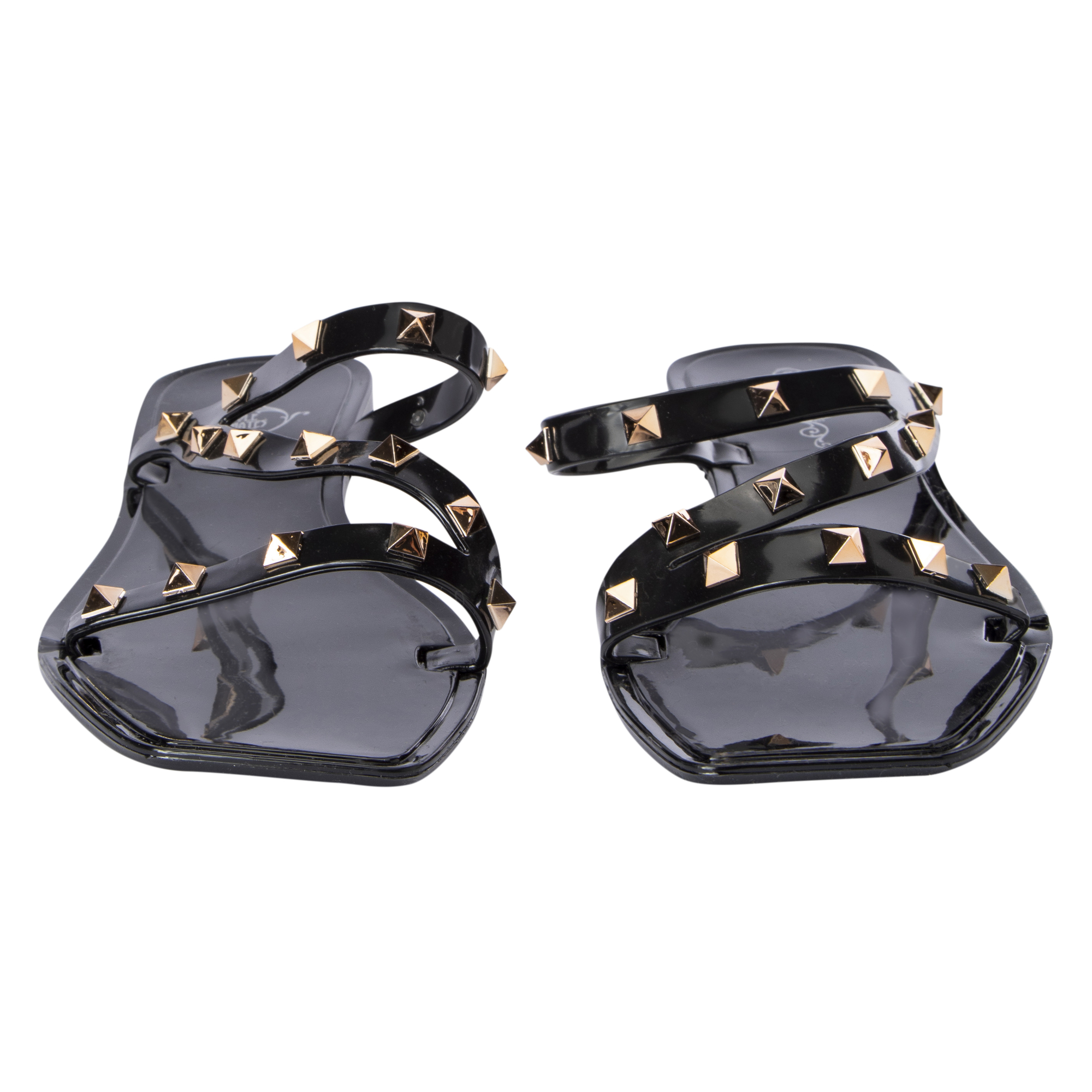 Ladies Nude Studded Strappy Sandals