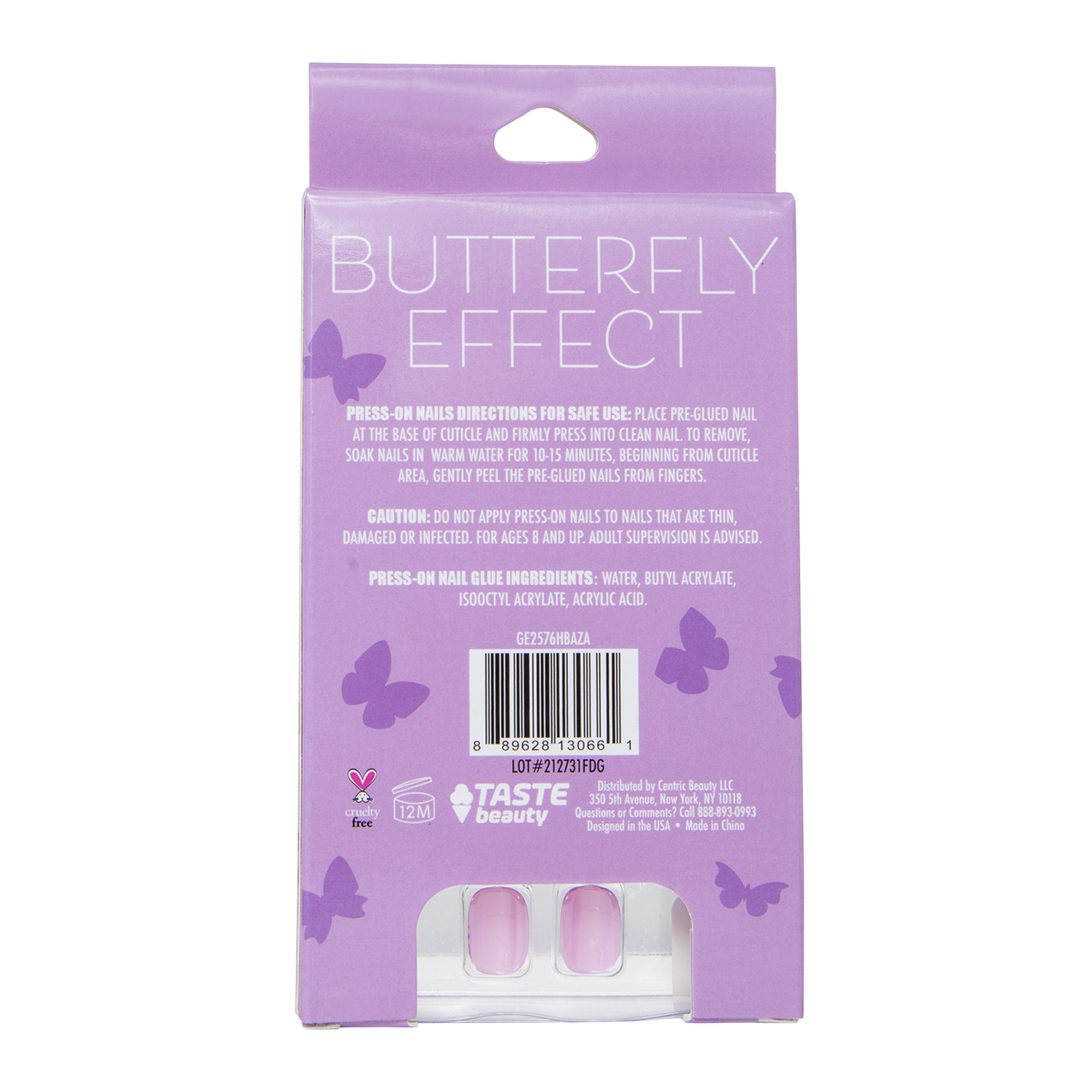 Butterfly Press-On Nails 18-Piece Set
