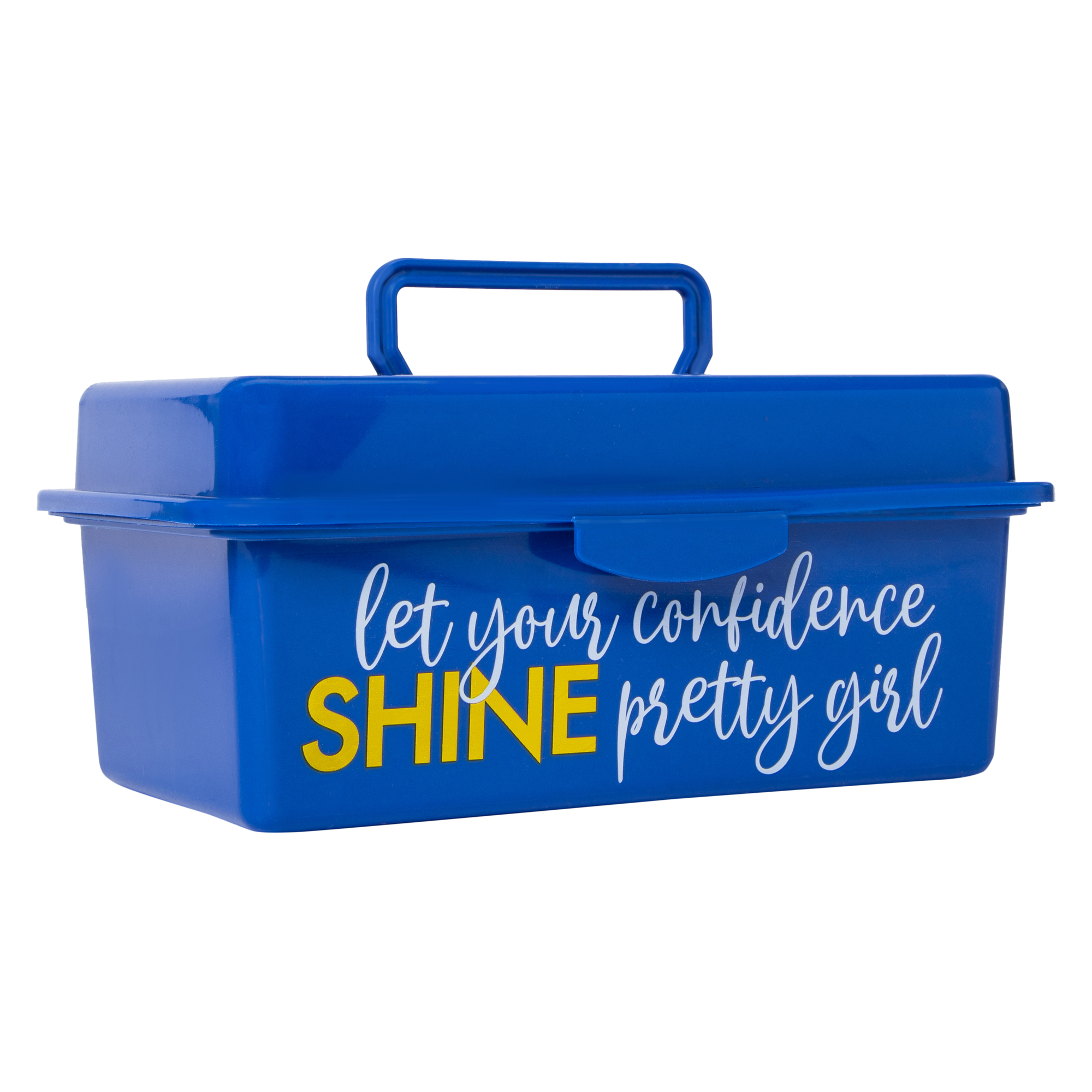 Storage Box With Organizer Tray 9.6in - Let Your Confidence Shine Pretty Girl