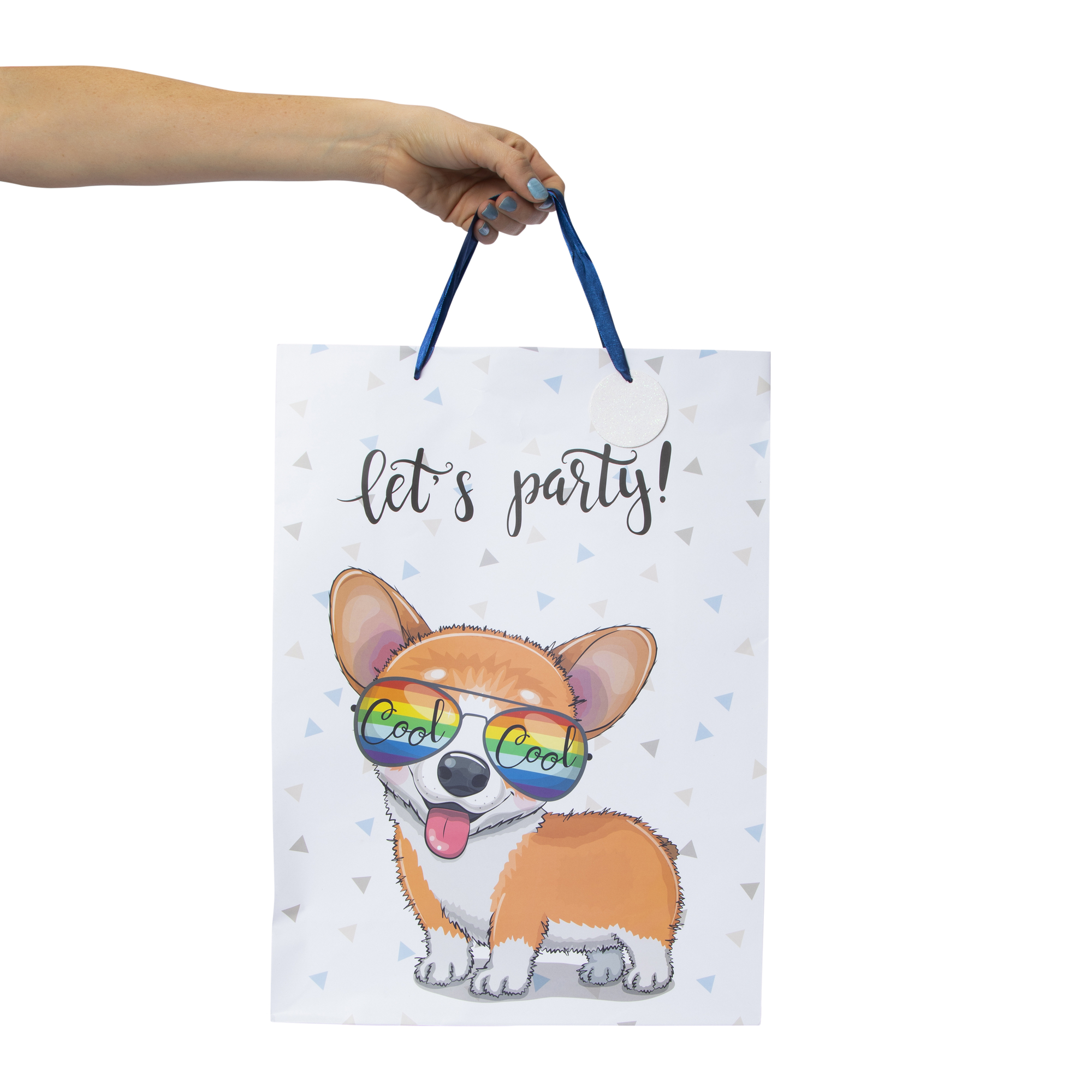 Corgi 'Let's Party' Jumbo Gift Bag 17.75in x 12.75in