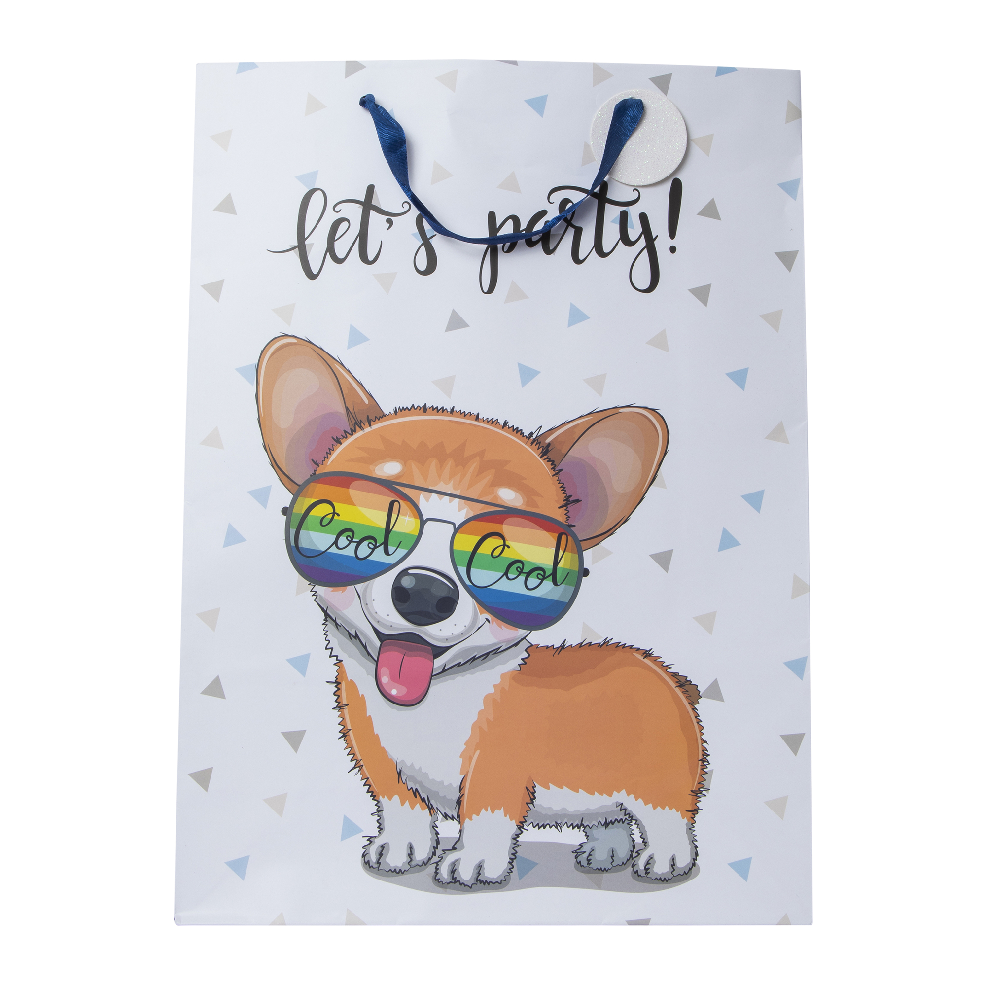 Corgi 'Let's Party' Jumbo Gift Bag 17.75in x 12.75in