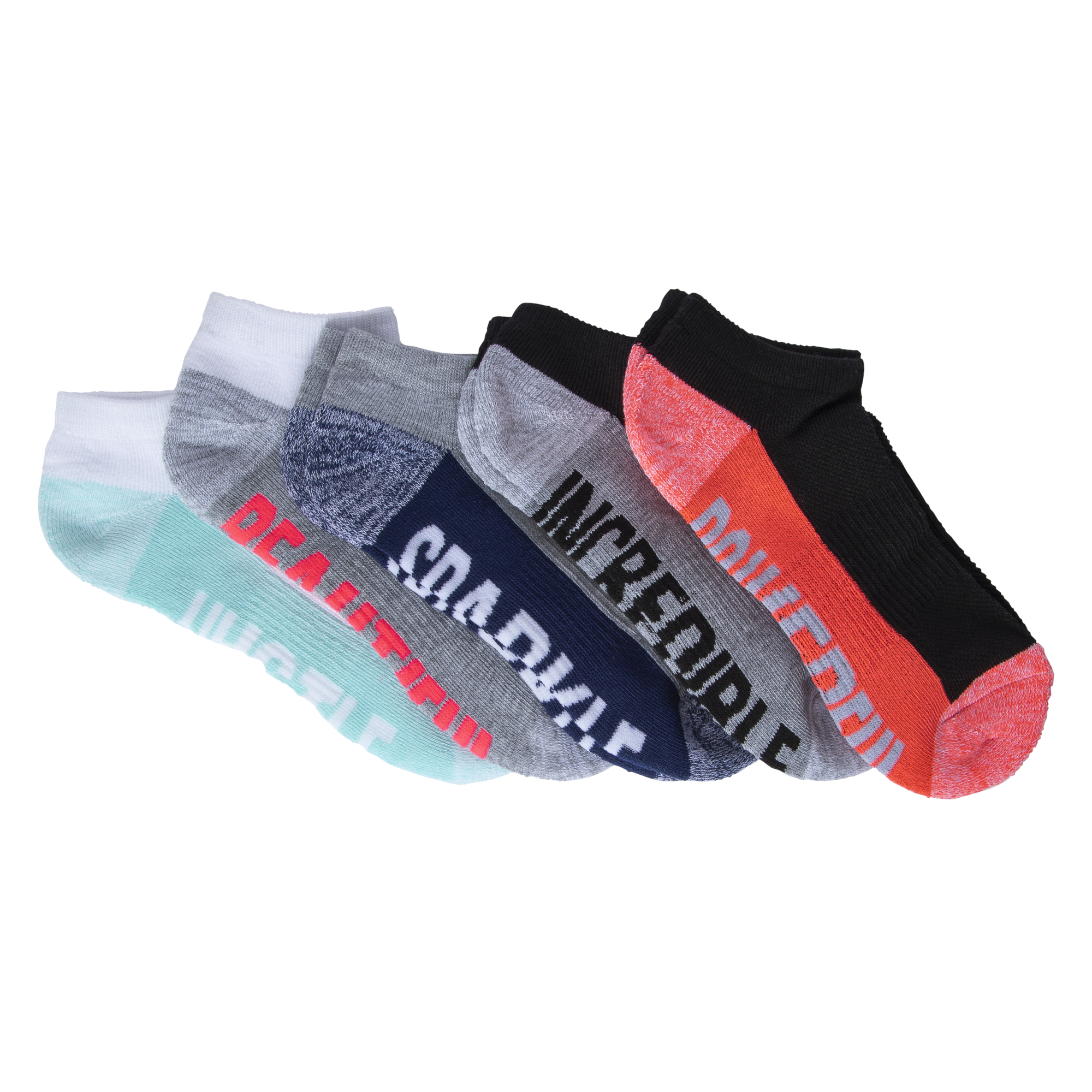 Ladies Series-8 Fitness™ Low-Cut Socks Black & Gray 5-Pack