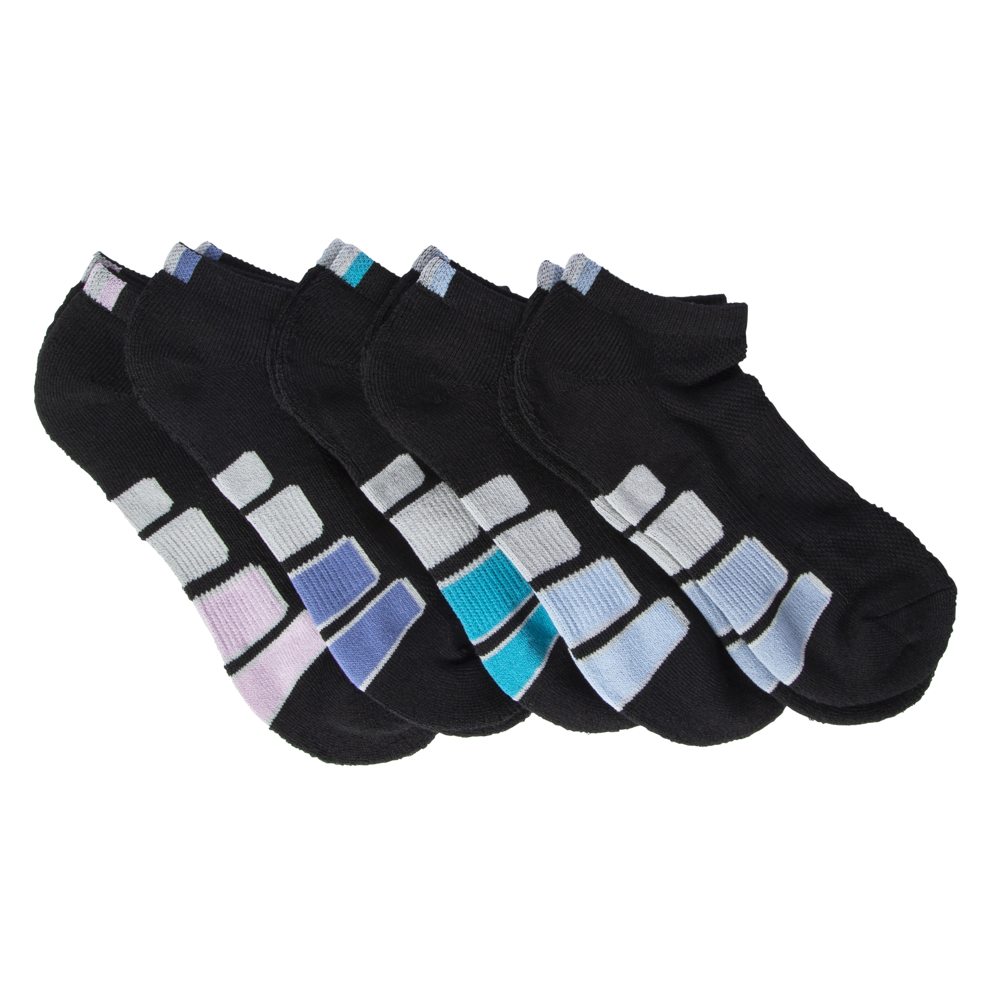 Series-8 Fitness™ Women's Low-Cut Socks 5-Pack - White & Pastel
