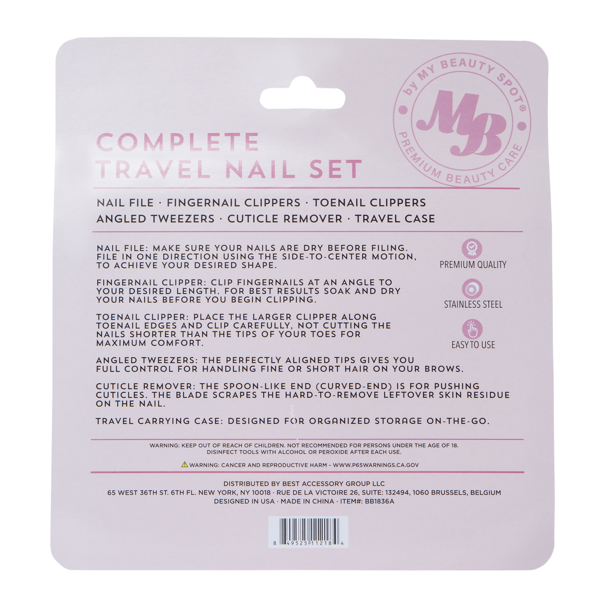 Complete Travel Nail Set With Carrying Case