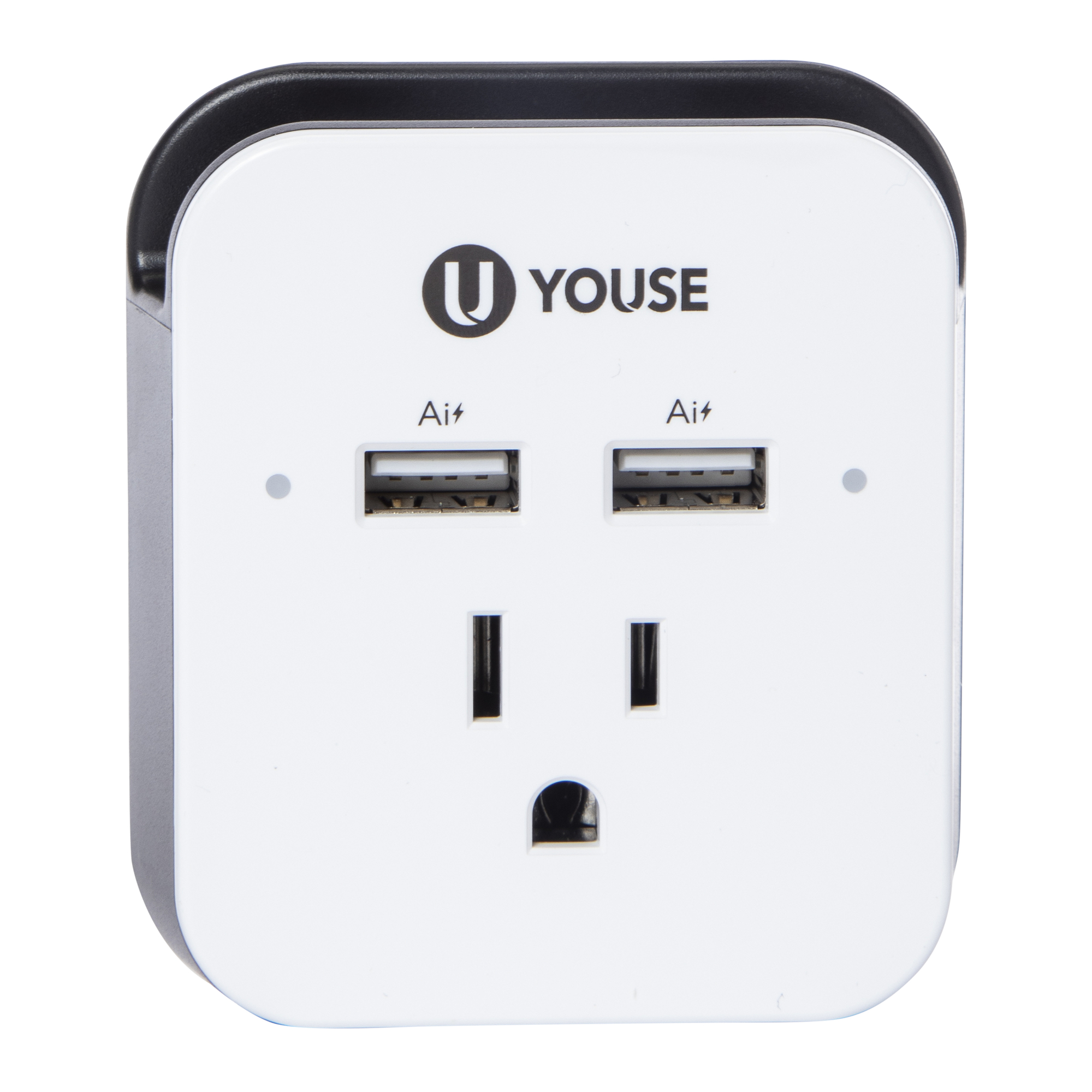Dual USB Wall Charger With Outlet & Phone Holder 15W