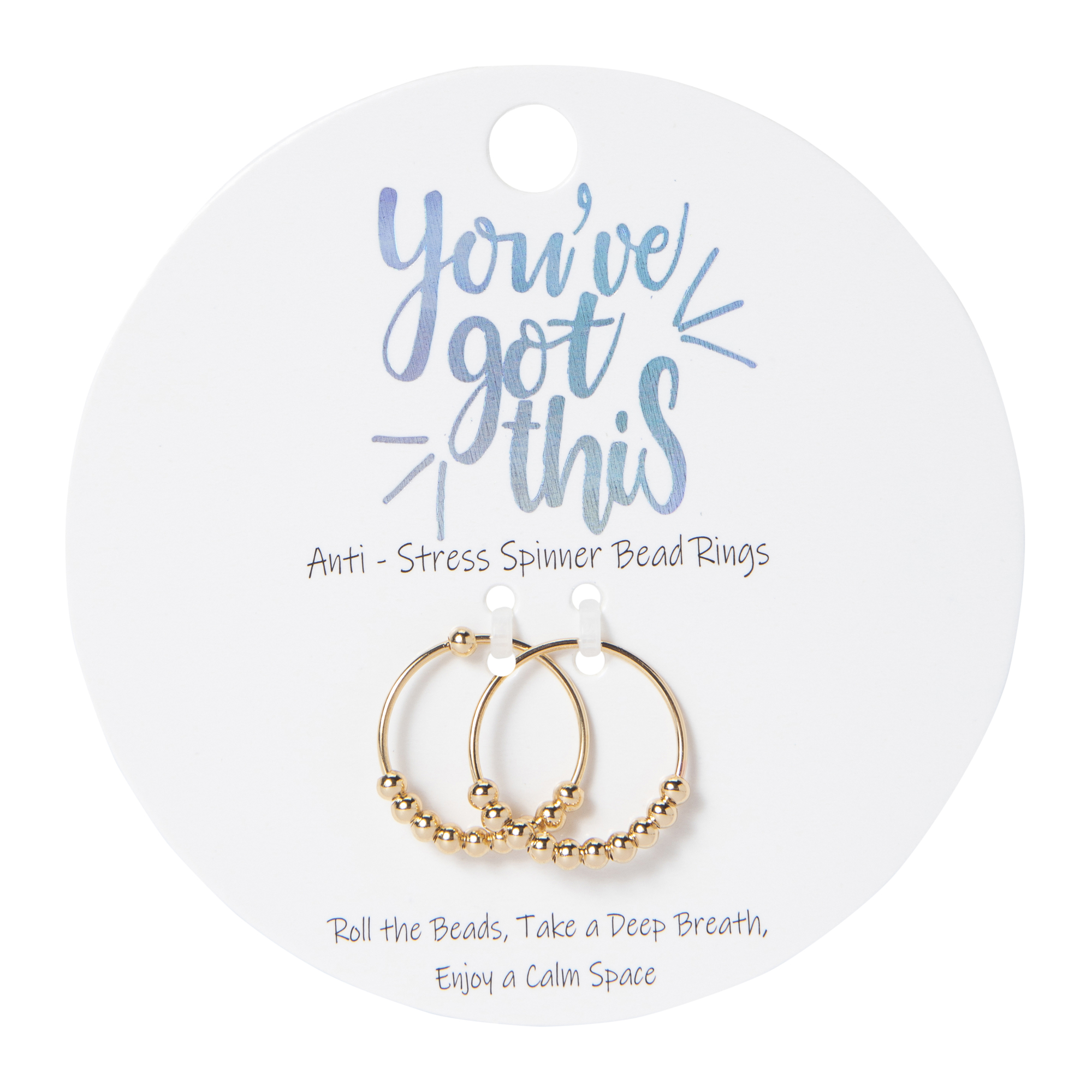 Gold Anti-Stress Spinner Bead Rings Set