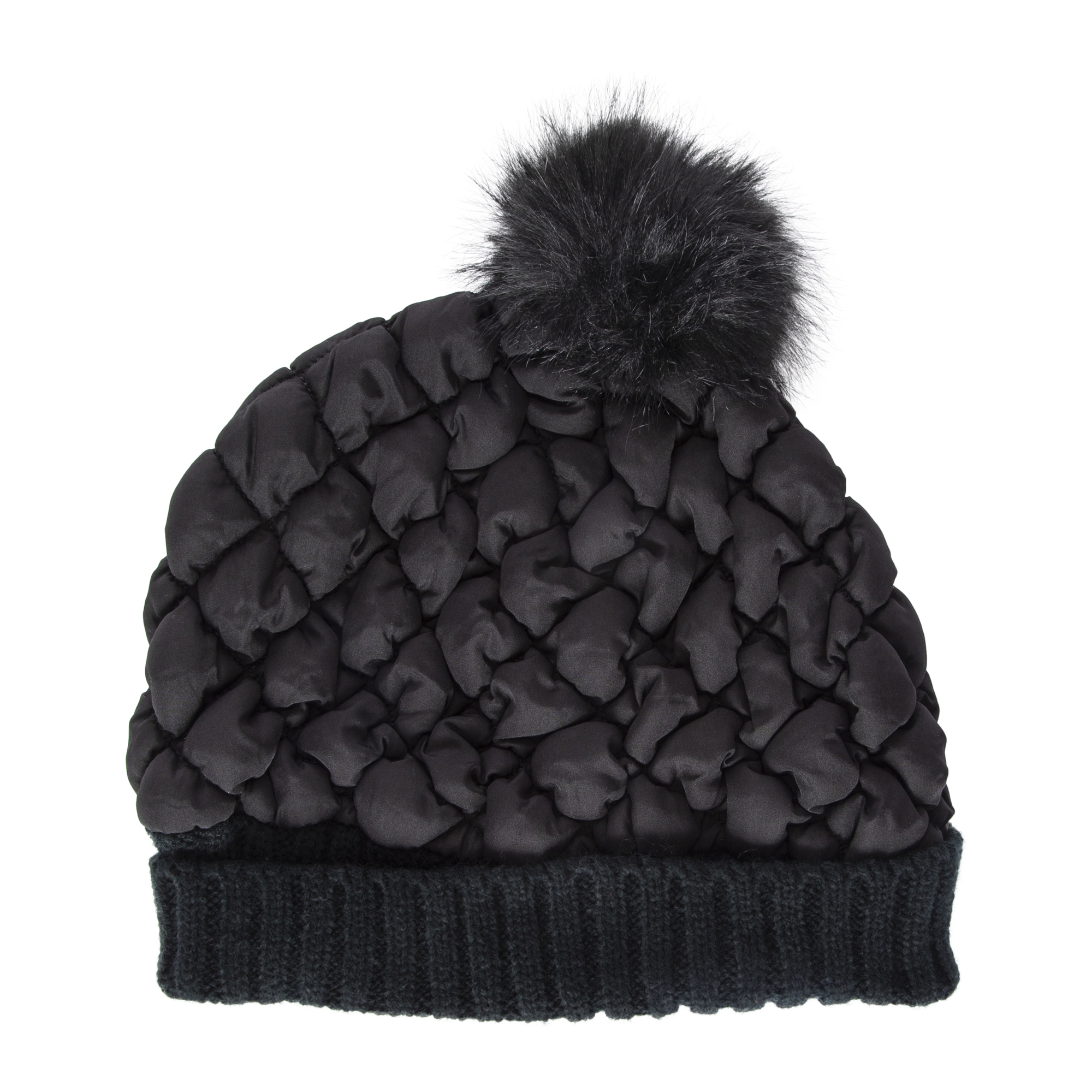 Quilted Puffer Beanie Hat
