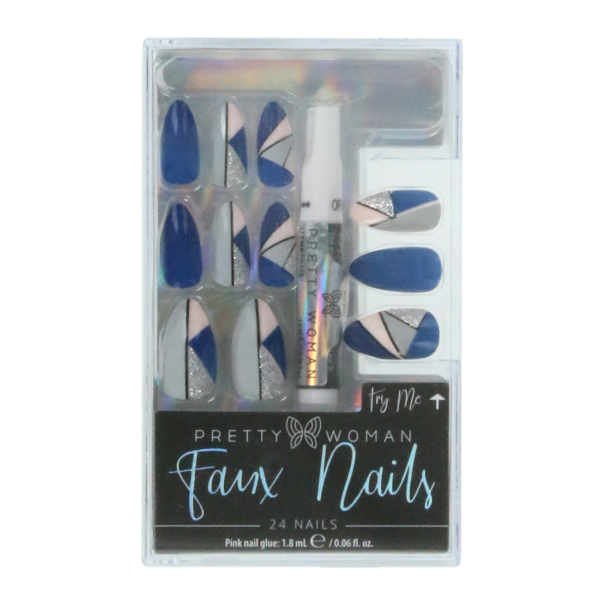 Pretty Woman Burgundy Swirl Faux Nails 24-Count