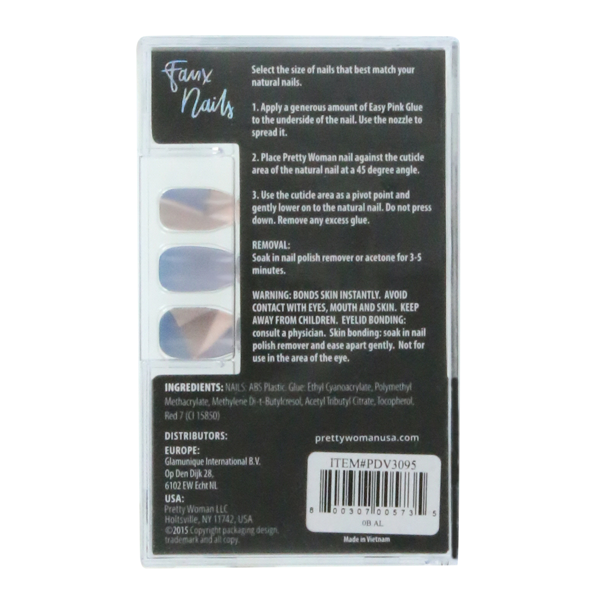 Pretty Woman Burgundy Swirl Faux Nails 24-Count