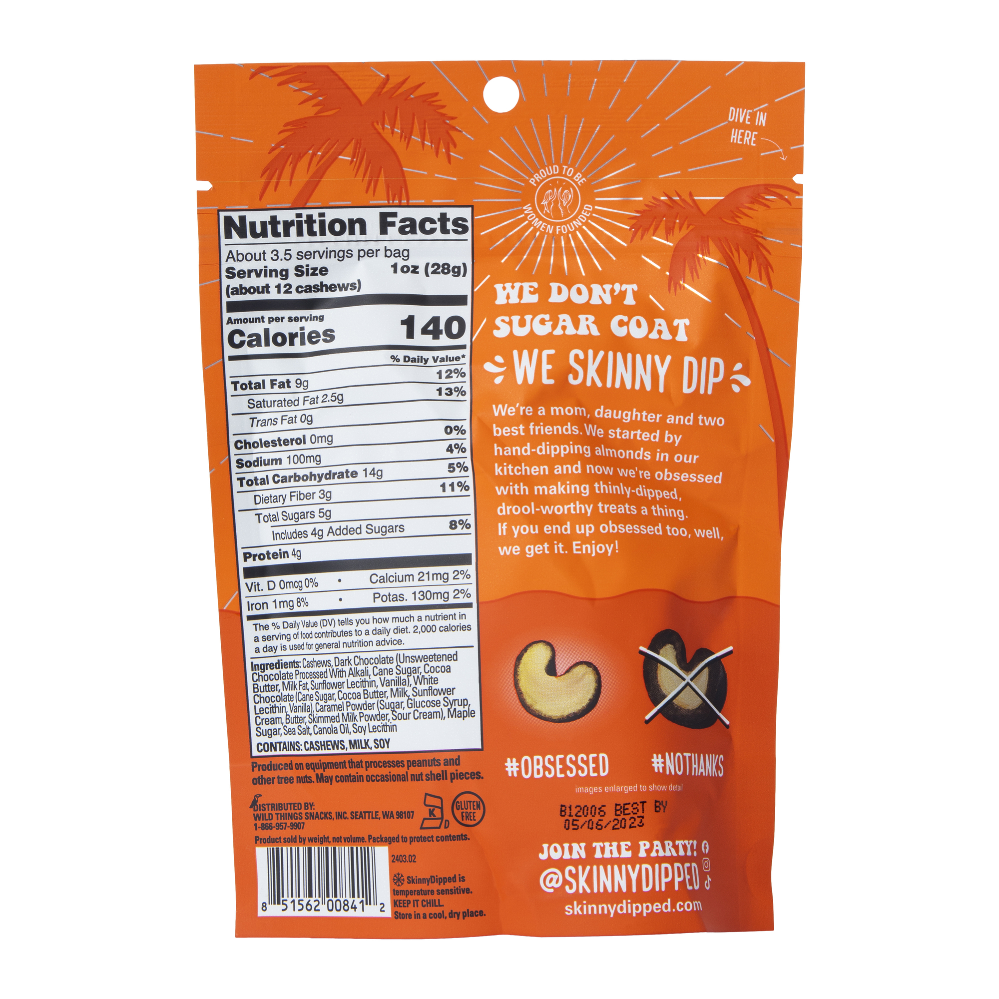 Skinnydipped Cashews™ Dark Chocolate Salted Caramel 3.5oz