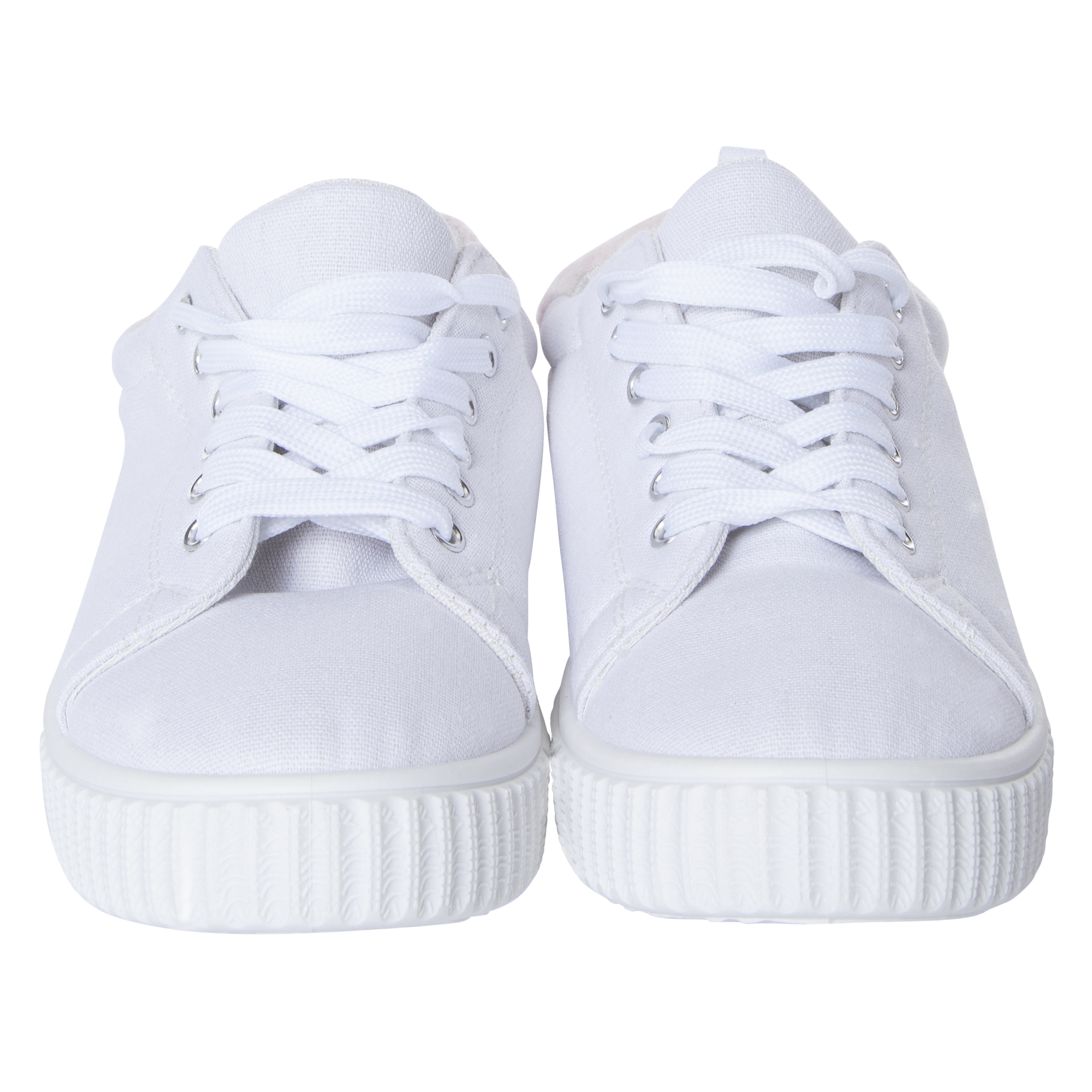 Ladies Black & White Sneakers With Faux Fur Trim