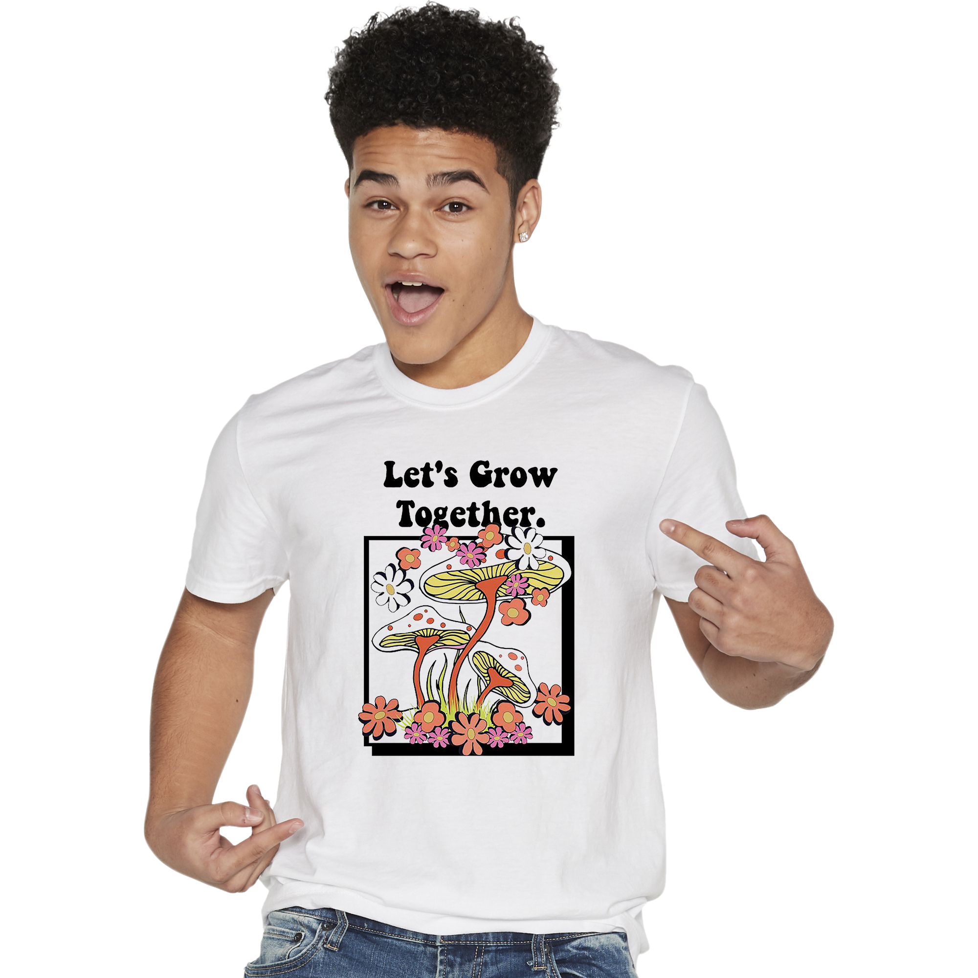 Mushroom 'Let's Grow Together' Graphic Tee