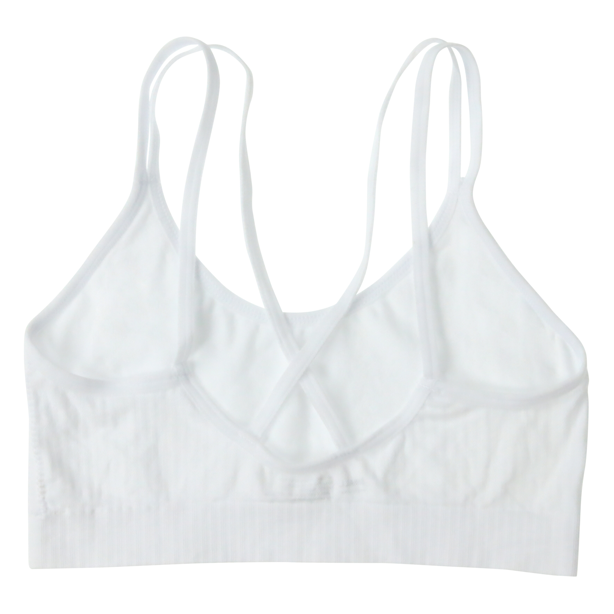 Juniors White Seamless Ribbed Bralette