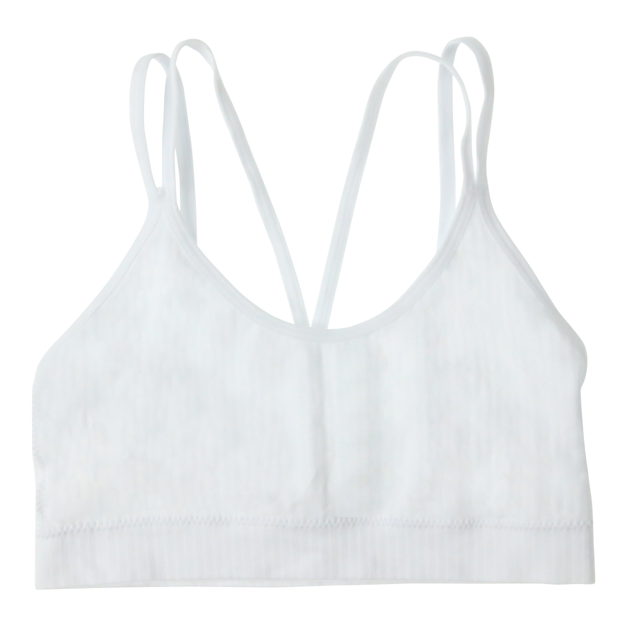Juniors White Seamless Ribbed Bralette