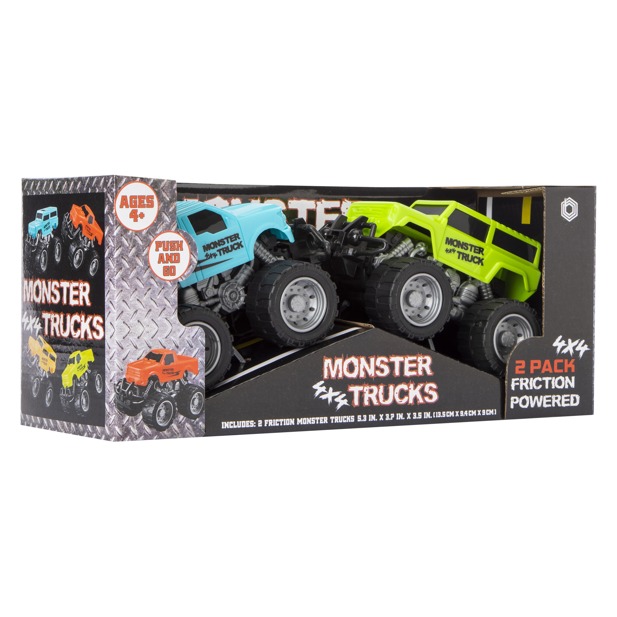 Friction Monster Trucks 2-Pack Set (Styles May Vary)