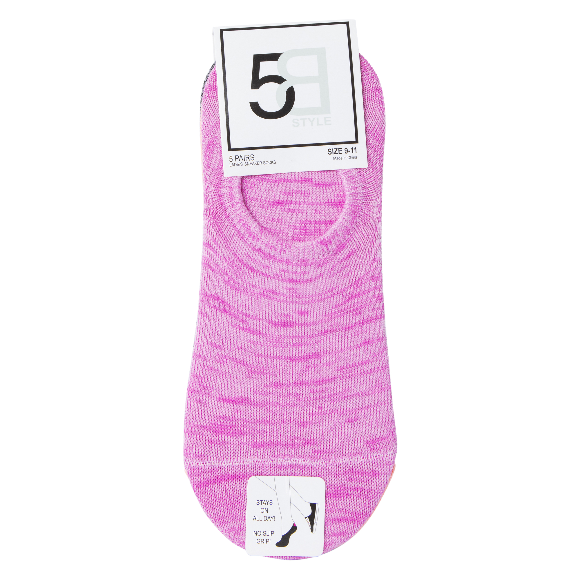 Ladies Space Dye Sneaker Socks 5-Pack